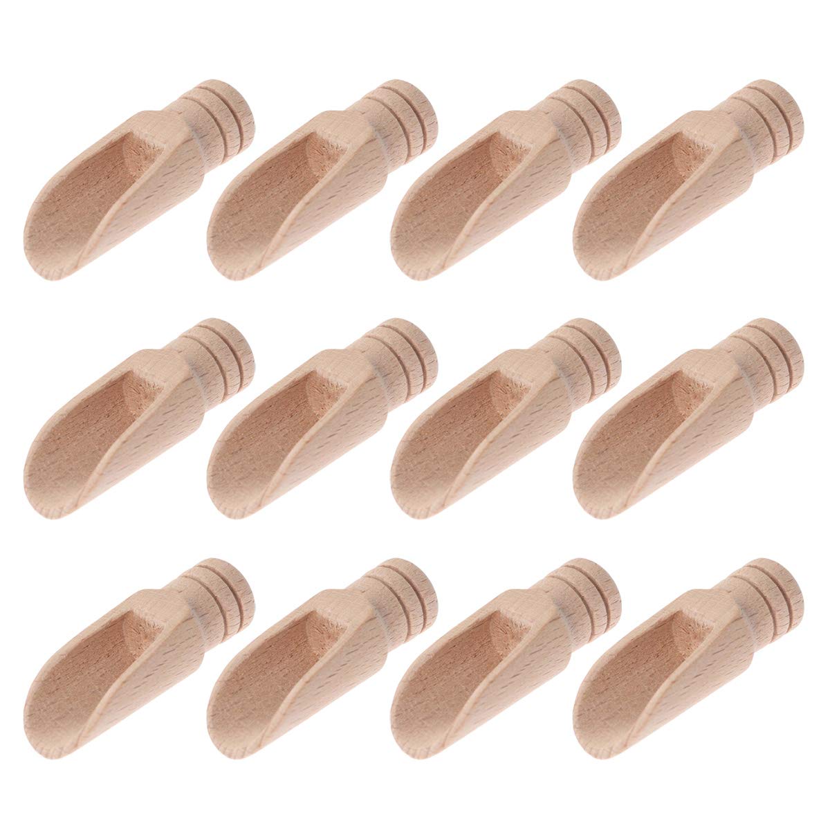 12pcs Mini Wooden Salt Shovels - Small Scoops for Salt, Sugar, Spices & Powdered Milk | Perfect for Kitchen, Coffee, Tea & Baking Needs