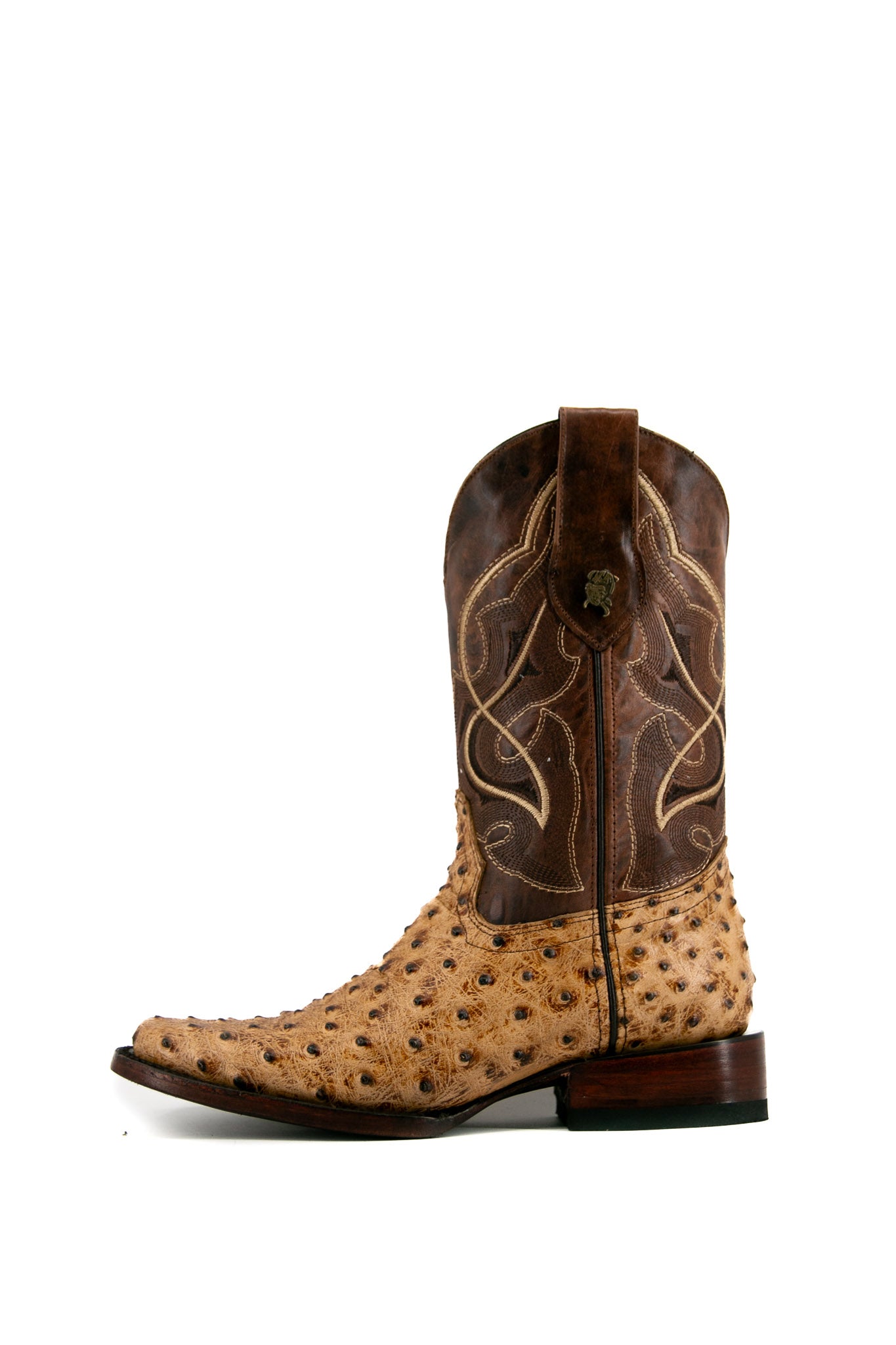 Vintage Ostrich Print Cowboy Boots for Men & Women - Western Rodeo Style Leather Boots - Perfect for Country Music Festivals, Line Dancing & Cowboy Themed Parties