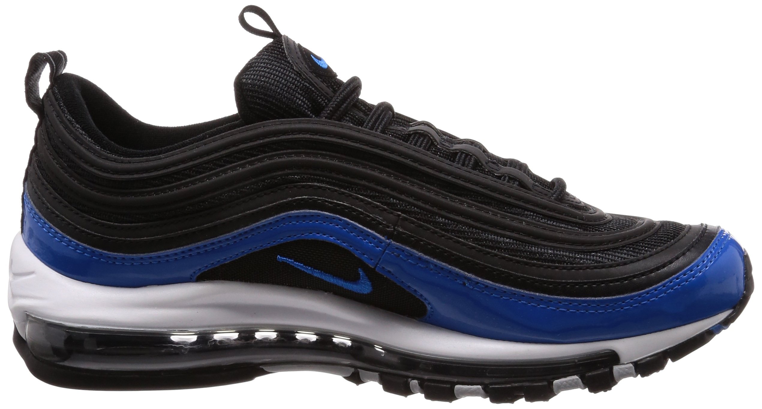 Nike Men's Air Max 97 Running Shoes - Black/Blue Nebula/Wolf Grey - Size 9.5 US - Comfortable Cushioned Sneakers for Jogging, Gym Workouts & Casual Wear