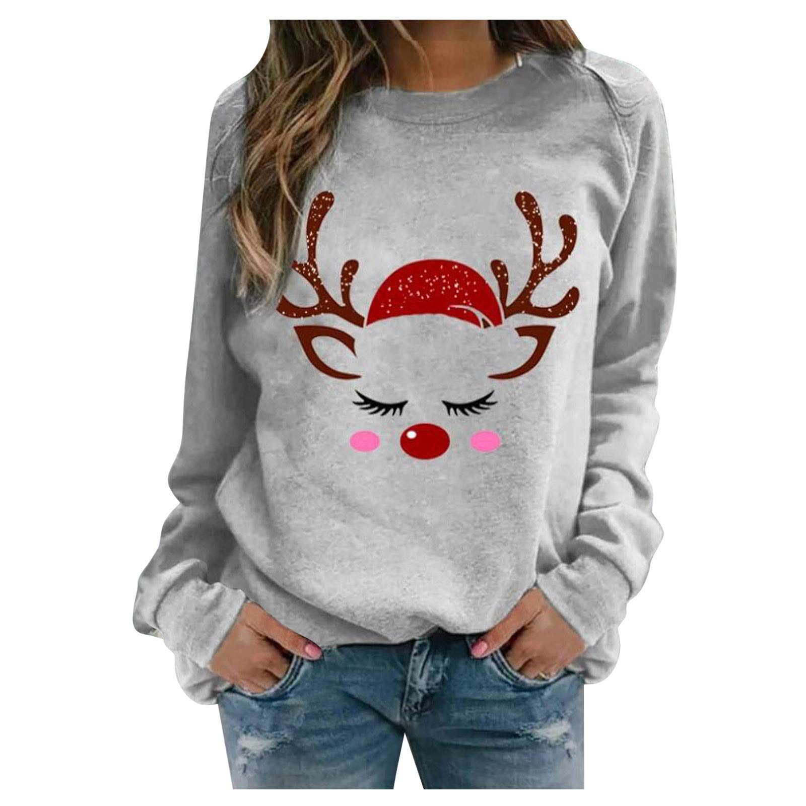 Cute Christmas Hoodies for Teen Girls - Cartoon Cosplay Long Sleeve Graphic Tee - Holiday Vacation Tops for Winter Parties & Gift Giving