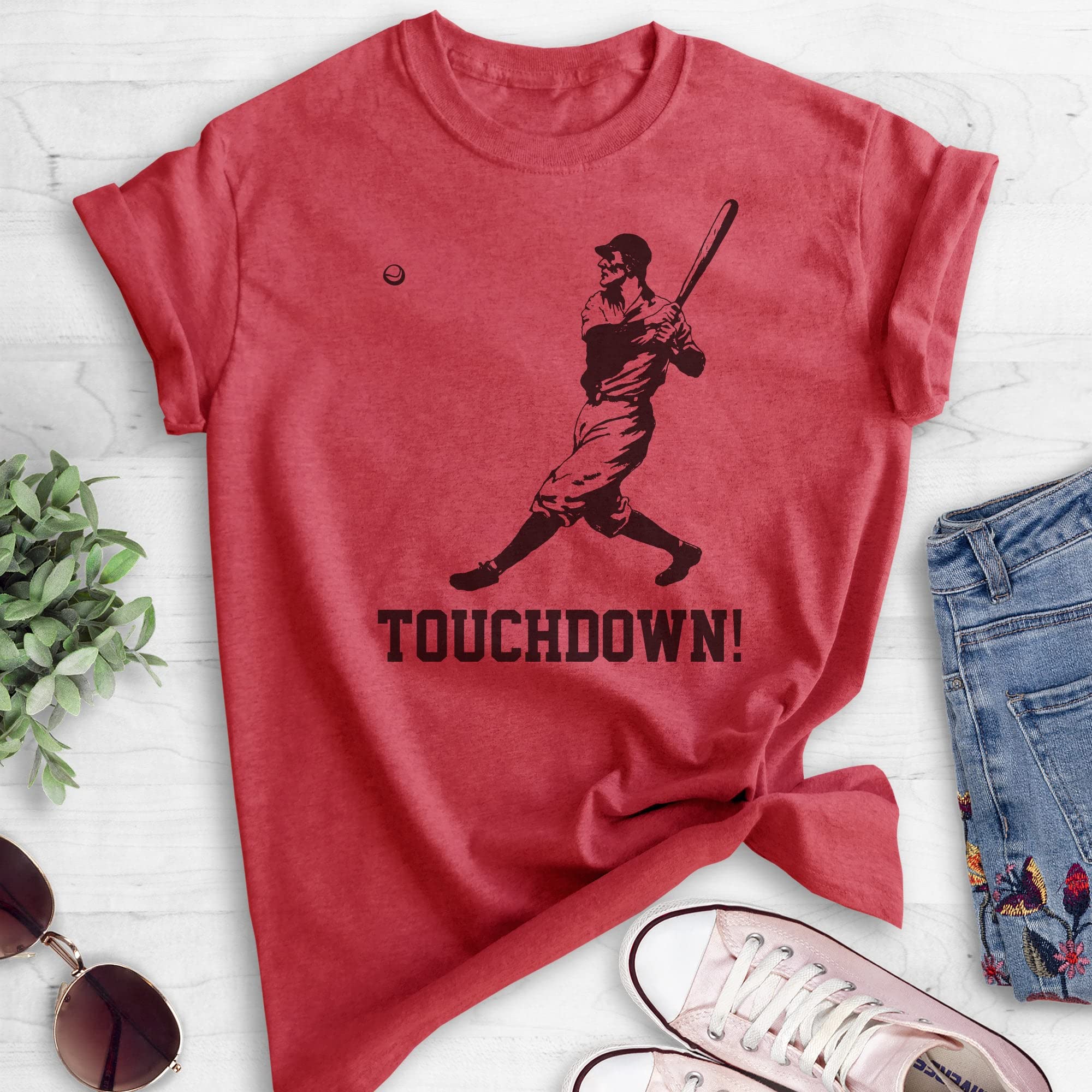 Funny Touchdown Shirt - Unisex Baseball & Football T-Shirt for Men & Women | Ironic Sports Tee for Game Day, Tailgating & Fan Parties
