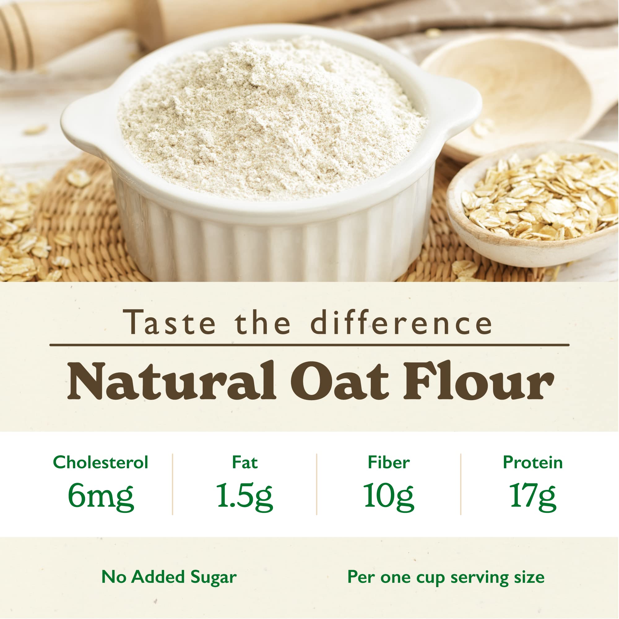 GF Harvest Gluten Free Organic Whole Grain Oat Flour - 32 Ounce (2 Pack) | USDA Certified | Perfect for Baking, Smoothies & Healthy Recipes