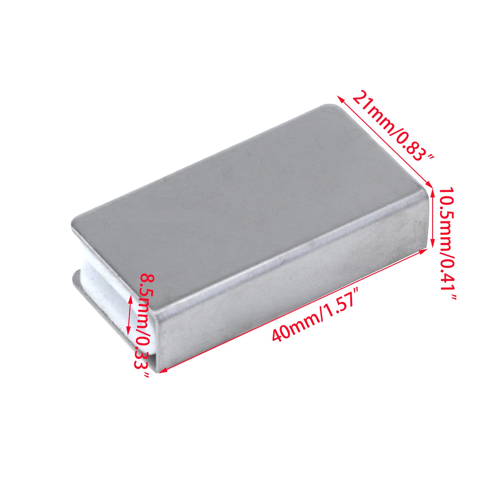 4-Pack Magnetic Glass Cabinet Latches - Silver Strikes Plate Touch Clamps for Wardrobe & Glass Doors