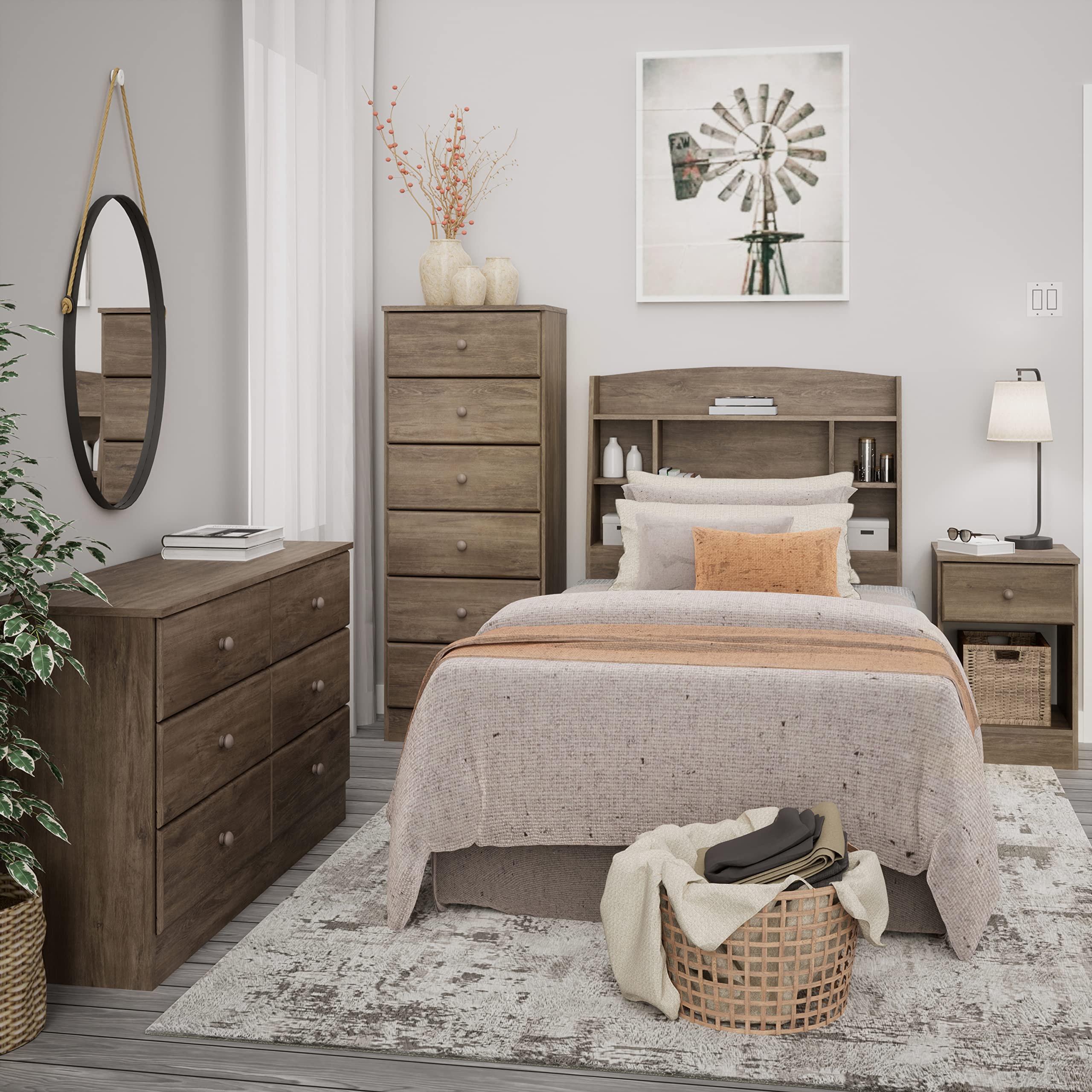 Prepac Astrid 6-Drawer Dresser - Modern Bedroom Storage Chest, 15.5