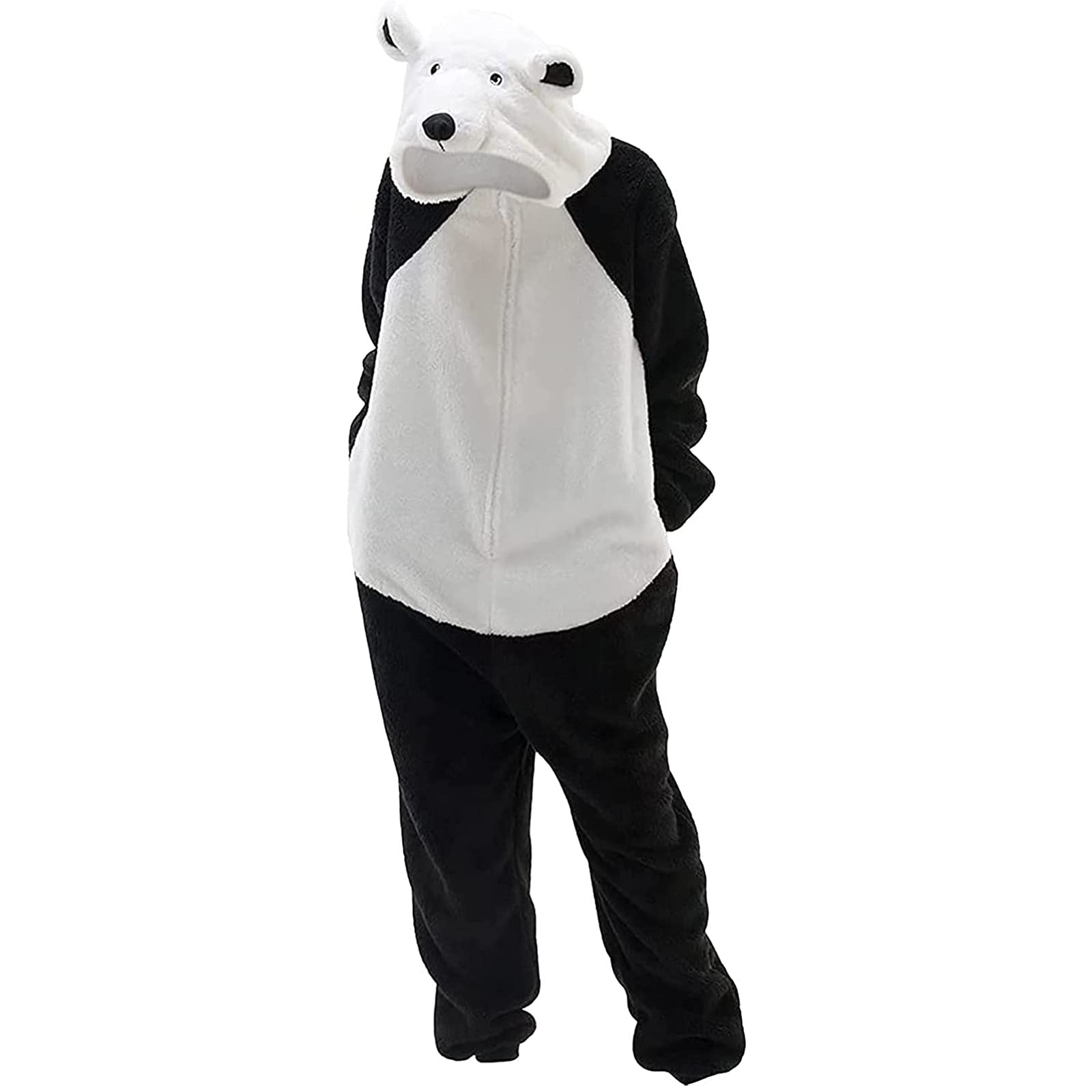 Unisex One-Piece Bear Pajamas - Soft Plush Fuzzy Sleepwear with Long Sleeves for Women & Men | Cozy Lounge Robe & Nightgown for Winter Sleep, Relaxing at Home or Gift Giving