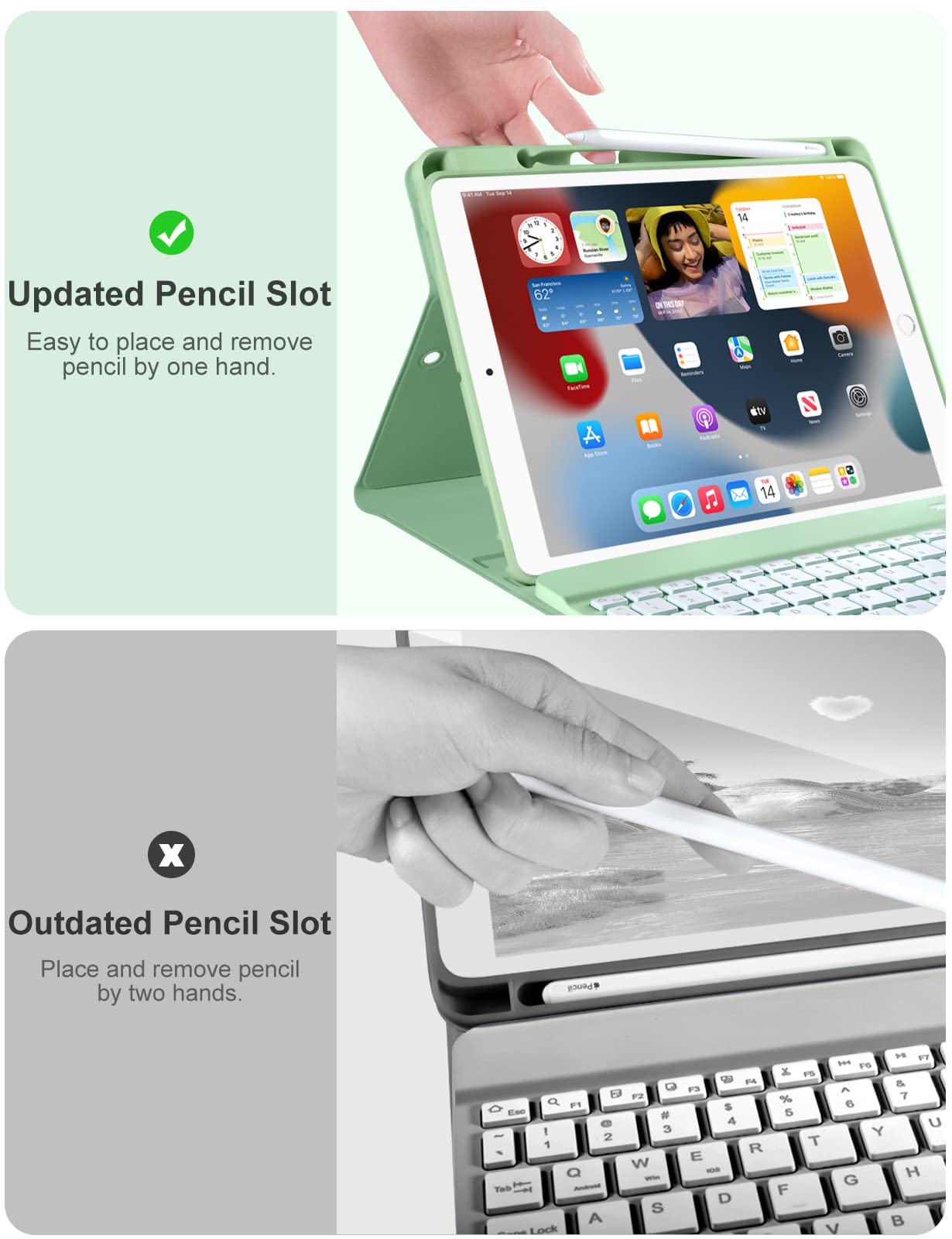 Hamile Backlit Detachable Keyboard Case for iPad 9th/8th/7th Gen & iPad Air 3rd Gen 10.2