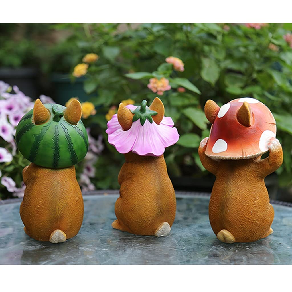 Resin Rabbit Garden Statue - Outdoor Decorative Sculpture for Courtyard, Lawn & Landscape Decor (1 Set) - Perfect for Patio, Yard & Garden Decoration