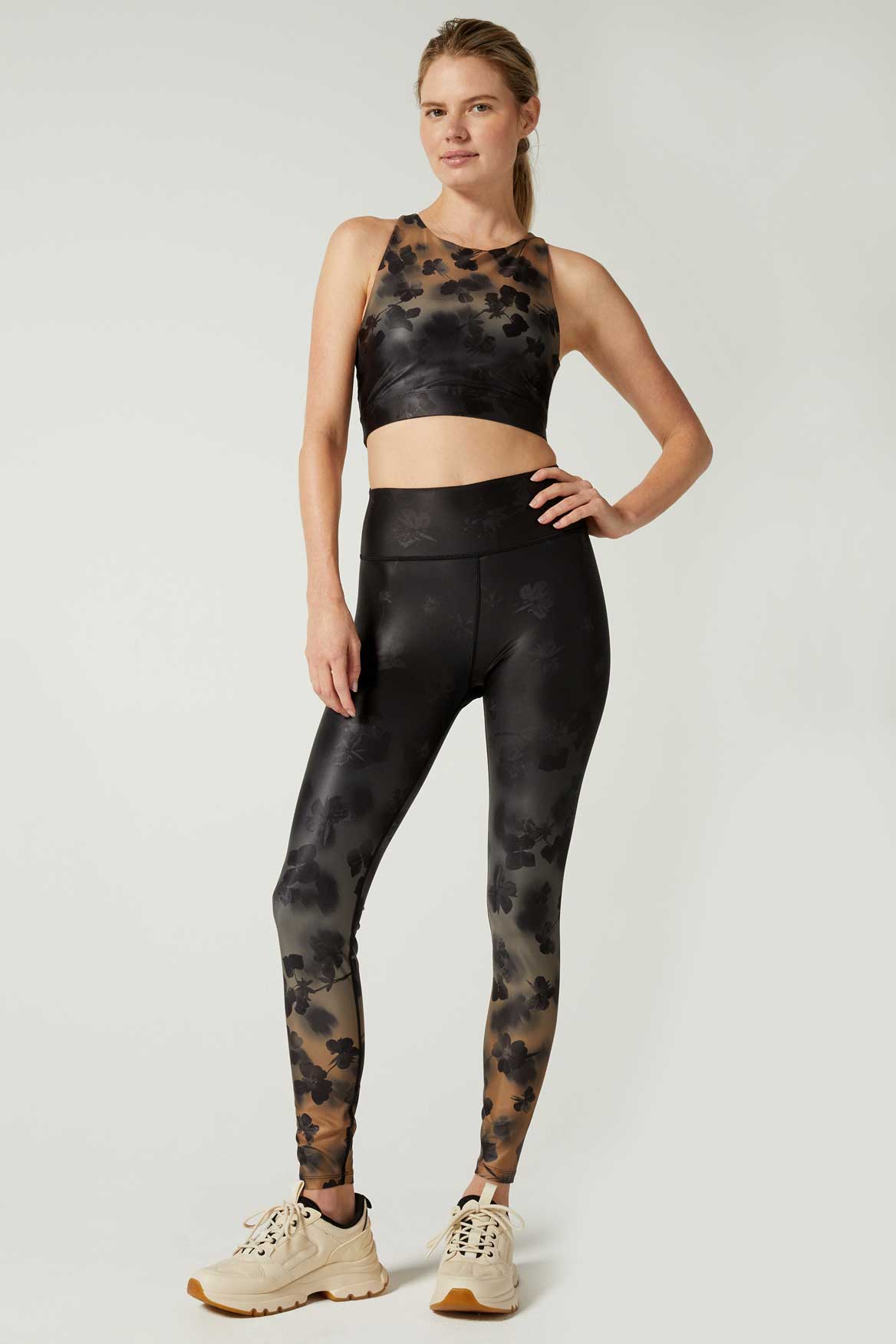 Camila Front Pocket Leggings - Floral Camo Print High Waist Yoga Pants for Women | Workout, Running, Lounge & Everyday Wear