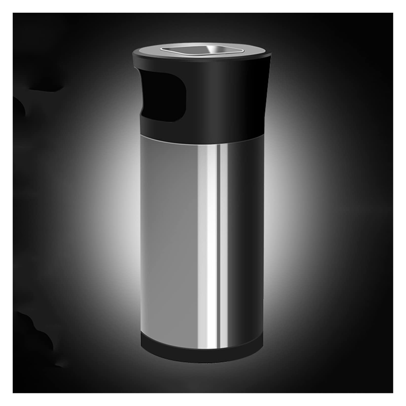 ZLASS Commercial Stainless Steel Outdoor Trash Can 15L/20L/25L/30L - Square Vertical Design with Ashtray - Perfect for Hotels, Corridors, Halls, Elevator Entrances & Patios - Durable Metal Waste Bin for Public Spaces