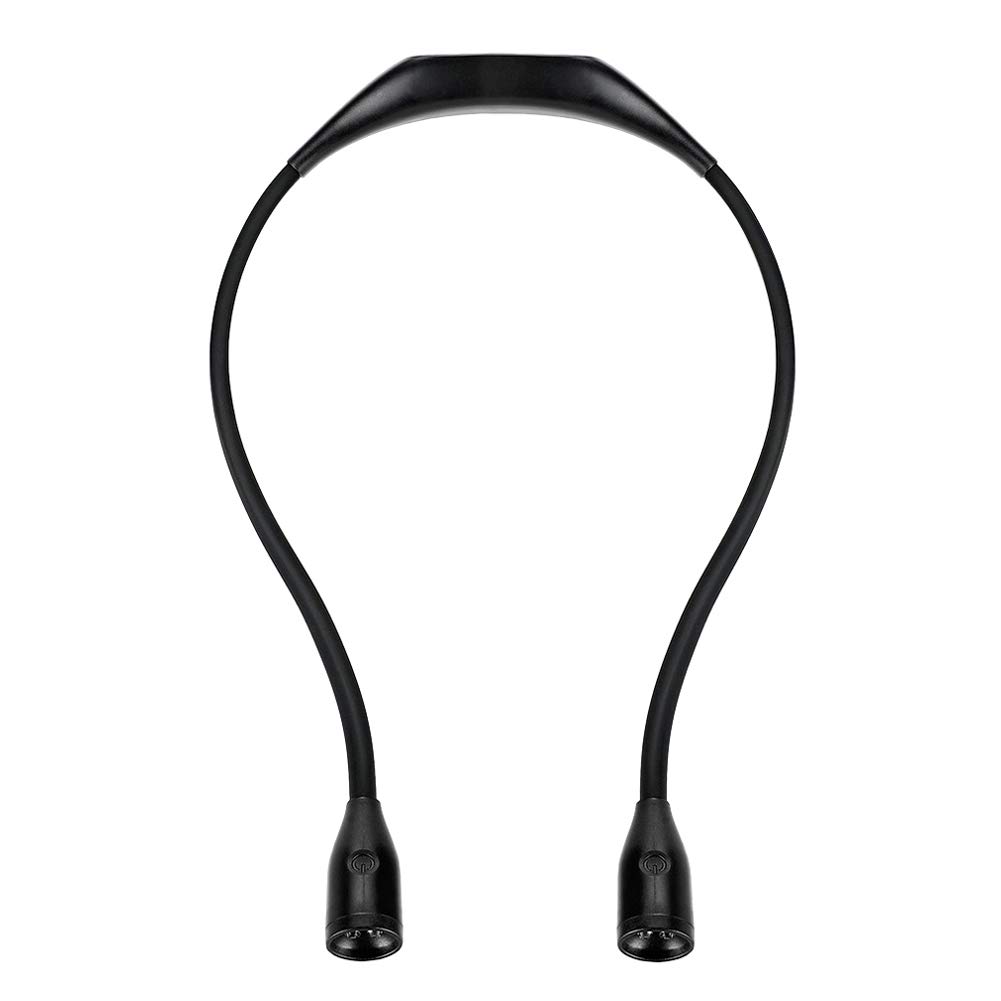 iFCOW Hands-Free USB Rechargeable Neck Reading Light - Adjustable 3 Brightness Levels, Flexible Bendable Book Light for Night Reading, Studying, Camping & Travel