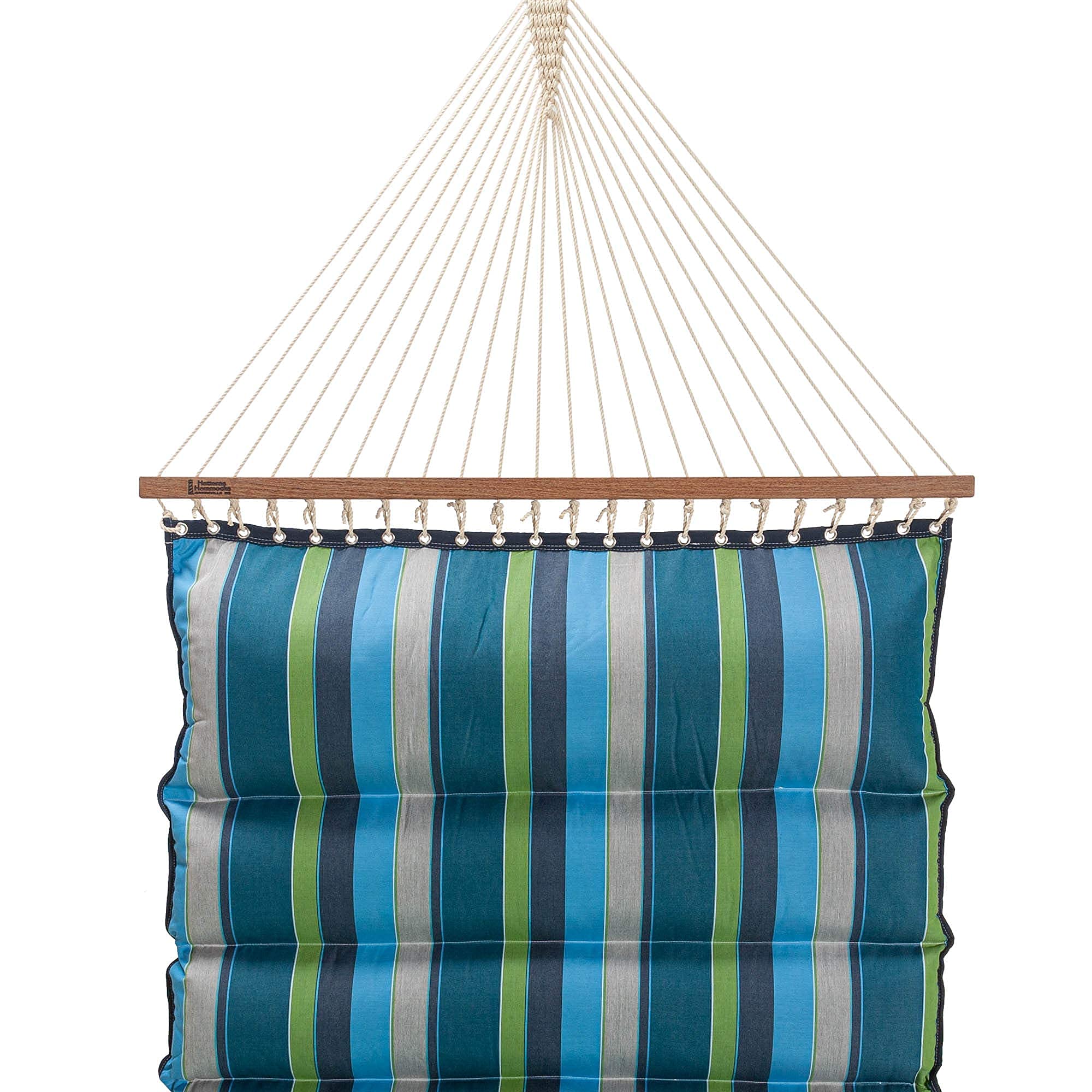 Premium Handcrafted Hatteras Expand Calypso Sunbrella Pillowtop Hammock - 450 LB Capacity for 2 People - 13 ft x 55 in with Free Extension Chains & Tree Hooks - Perfect for Backyard Relaxation, Camping & Beach Getaways - Made in USA