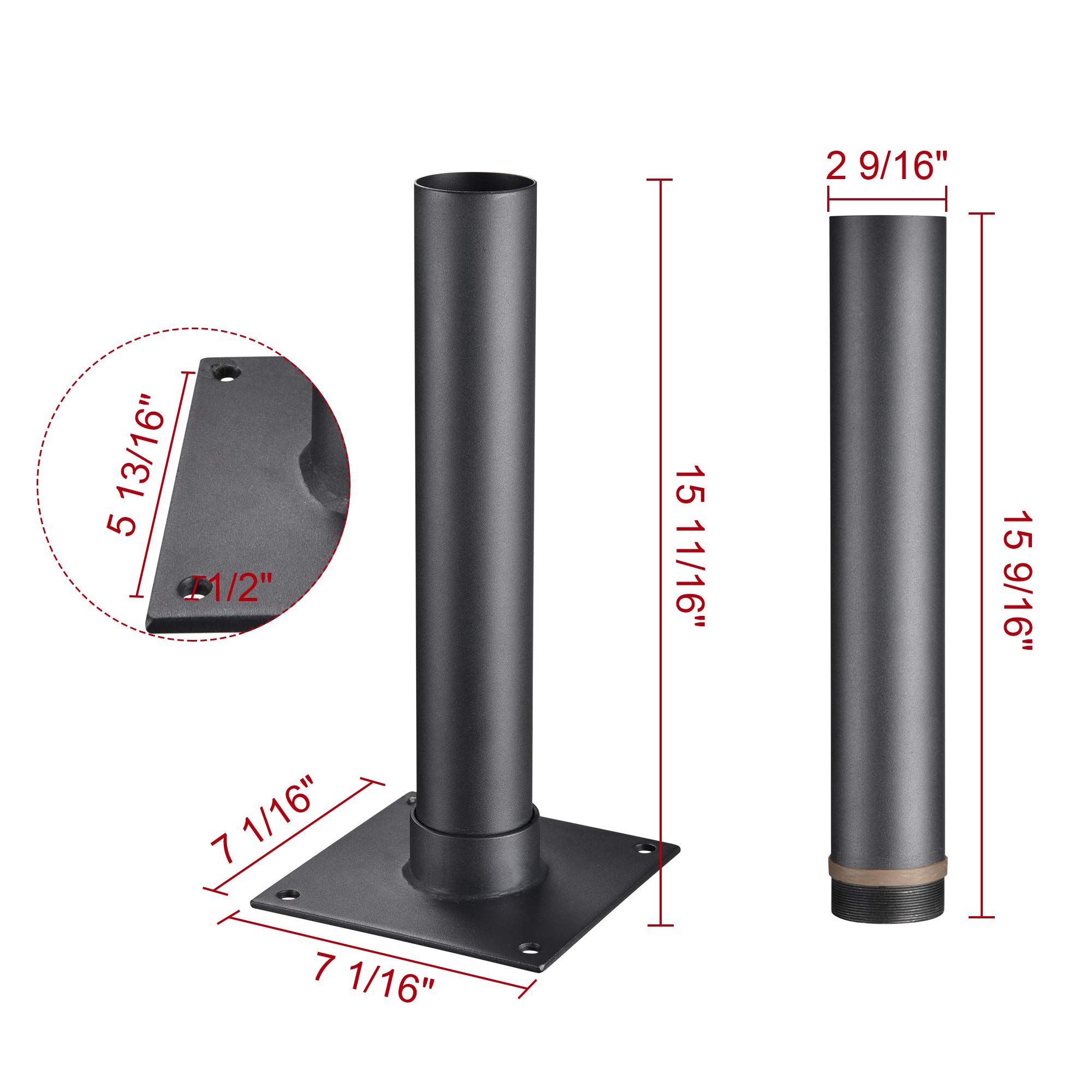 Yescom Heavy Duty Flagpole Base Dock Deck Mount Windsock Holder Umbrella Stand for Outdoor Backyard, Patio, Garden, and Poolside Use - Durable and Weather-Resistant