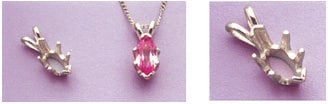 Premium 6x3mm & 10x5mm Marquise Pendant Settings in Solid Sterling Silver or 14K Gold | Handcrafted in USA | Perfect for Necklaces, Jewelry Making & Gift Giving