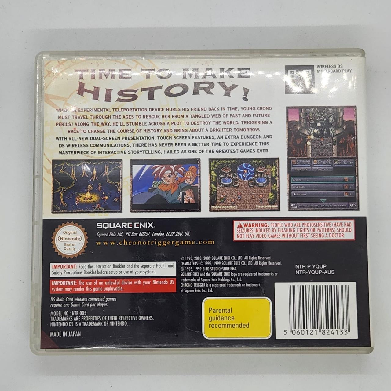 Chrono Trigger Nintendo DS Game with Manual - Classic RPG Adventure for Travel, Commuting & Home Gaming