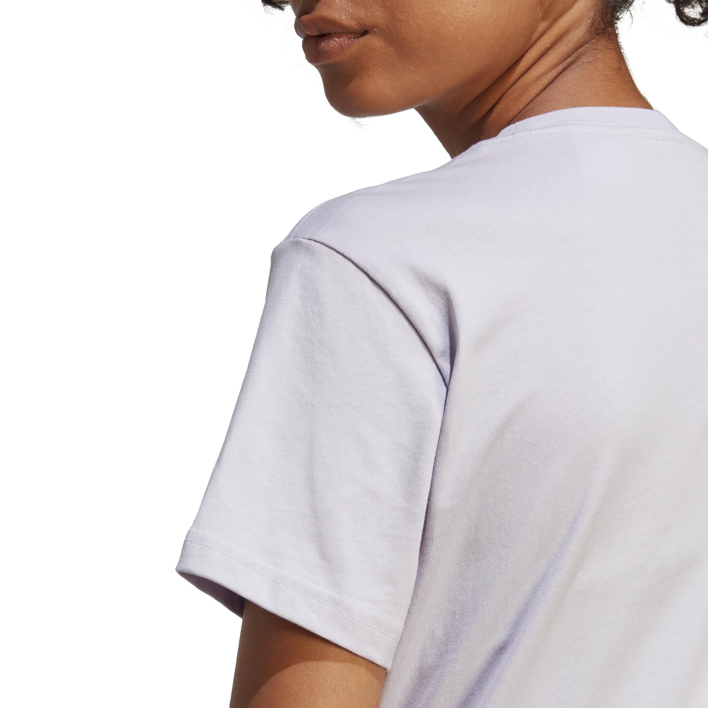 adidas Women's Essential Logo Loungewear T-Shirt - Soft Cotton Comfort for Casual Wear, Home Relaxation & Athleisure Outfits