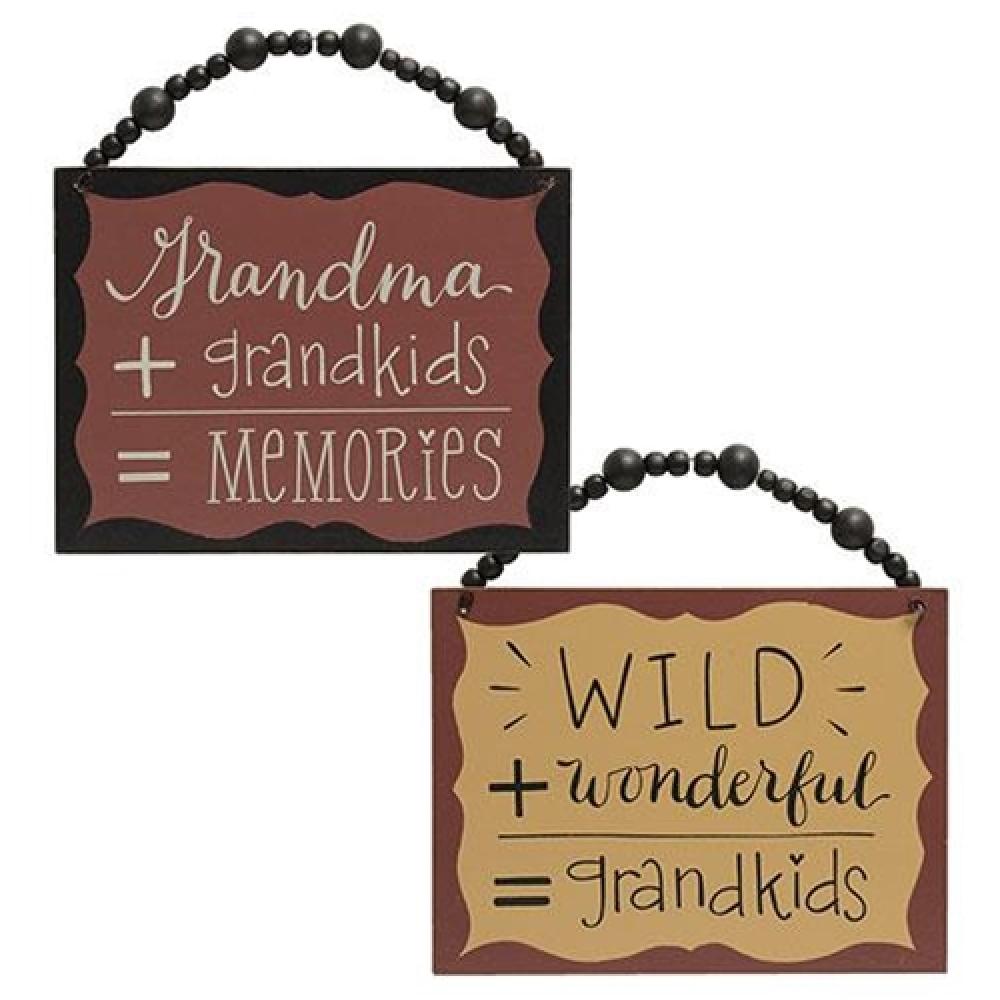 Grandparent Math Beaded Sign - 2 Assorted Styles - Perfect for Classroom Decor, Teacher Gifts & Math Learning Activities