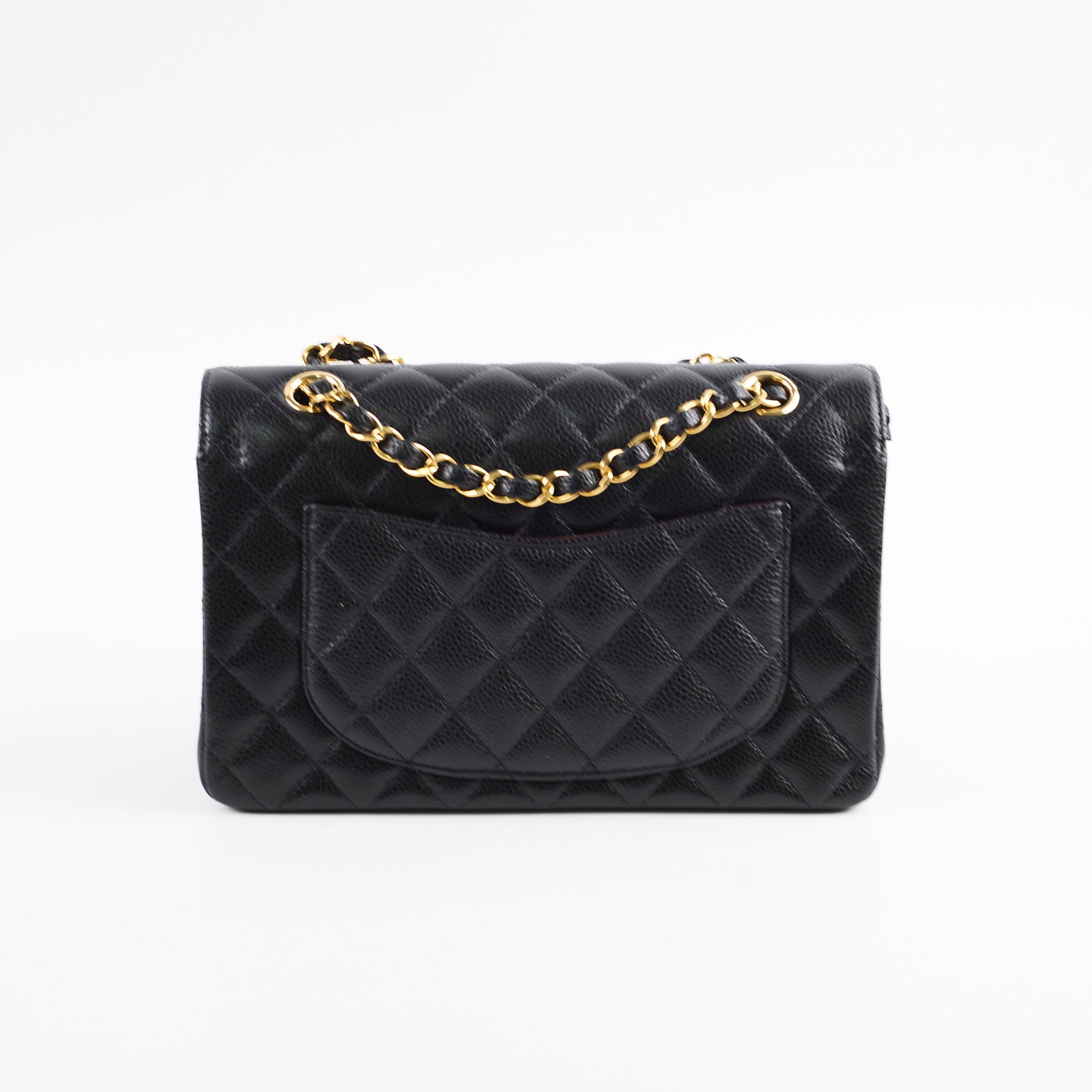 Chanel Small Caviar Leather Double Classic Flap Bag Black with Microchip - Luxury Designer Handbag for Women, Perfect for Evening Parties & Special Occasions