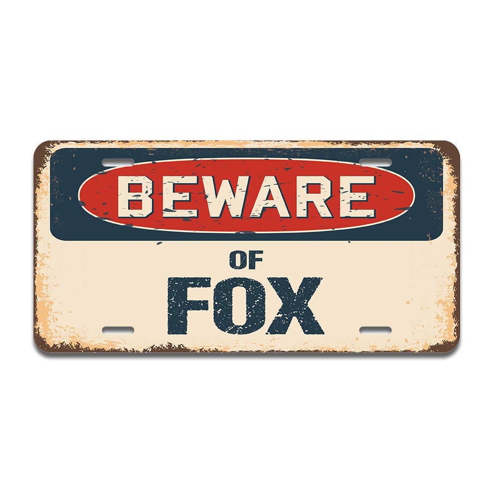 SignMission Beware of Fox Aluminum License Plate 12