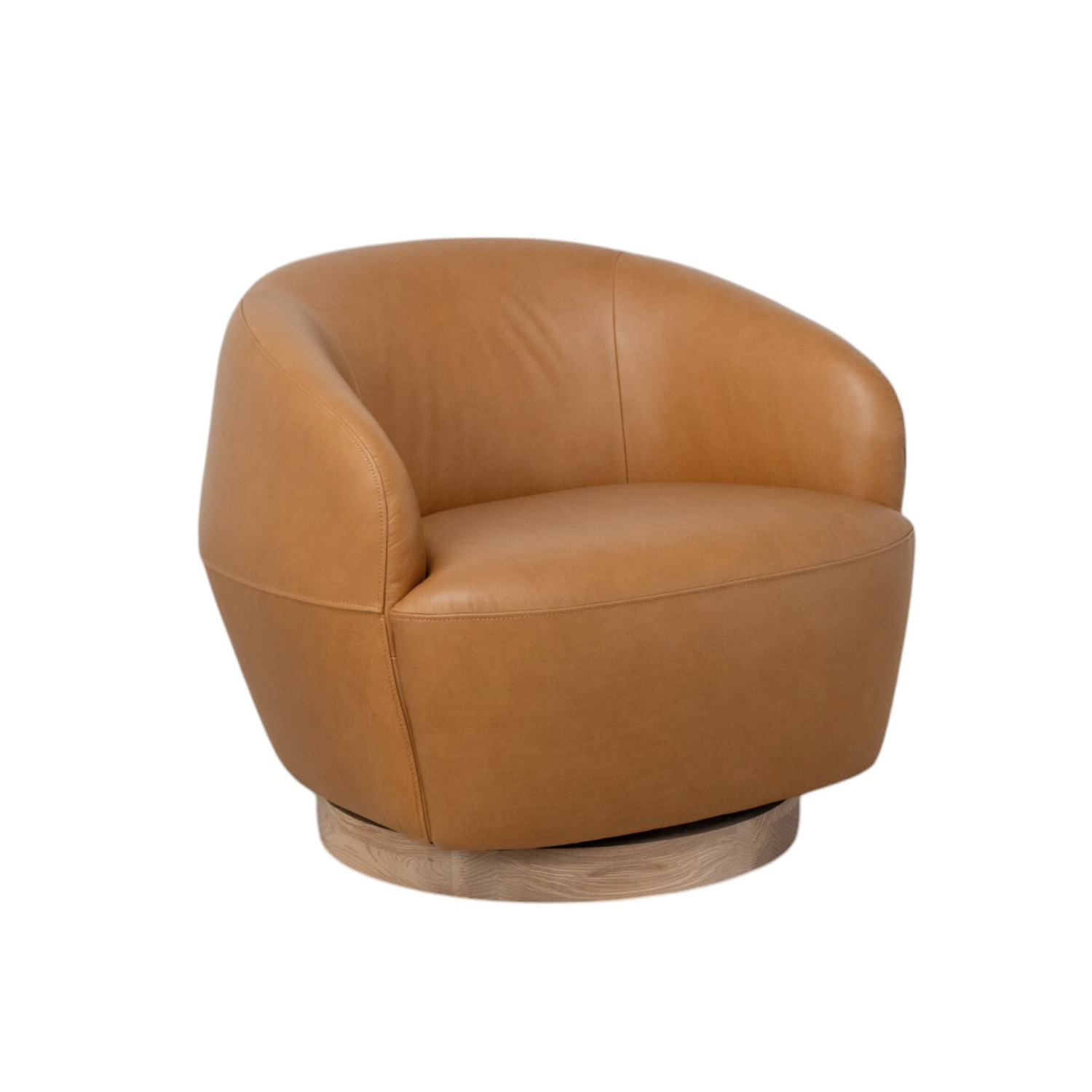 Modern Pod Leather Swivel Lounge Chair - 360° Rotating Recliner for Living Room, Bedroom & Office - Comfortable PU Leather Accent Chair with Ottoman