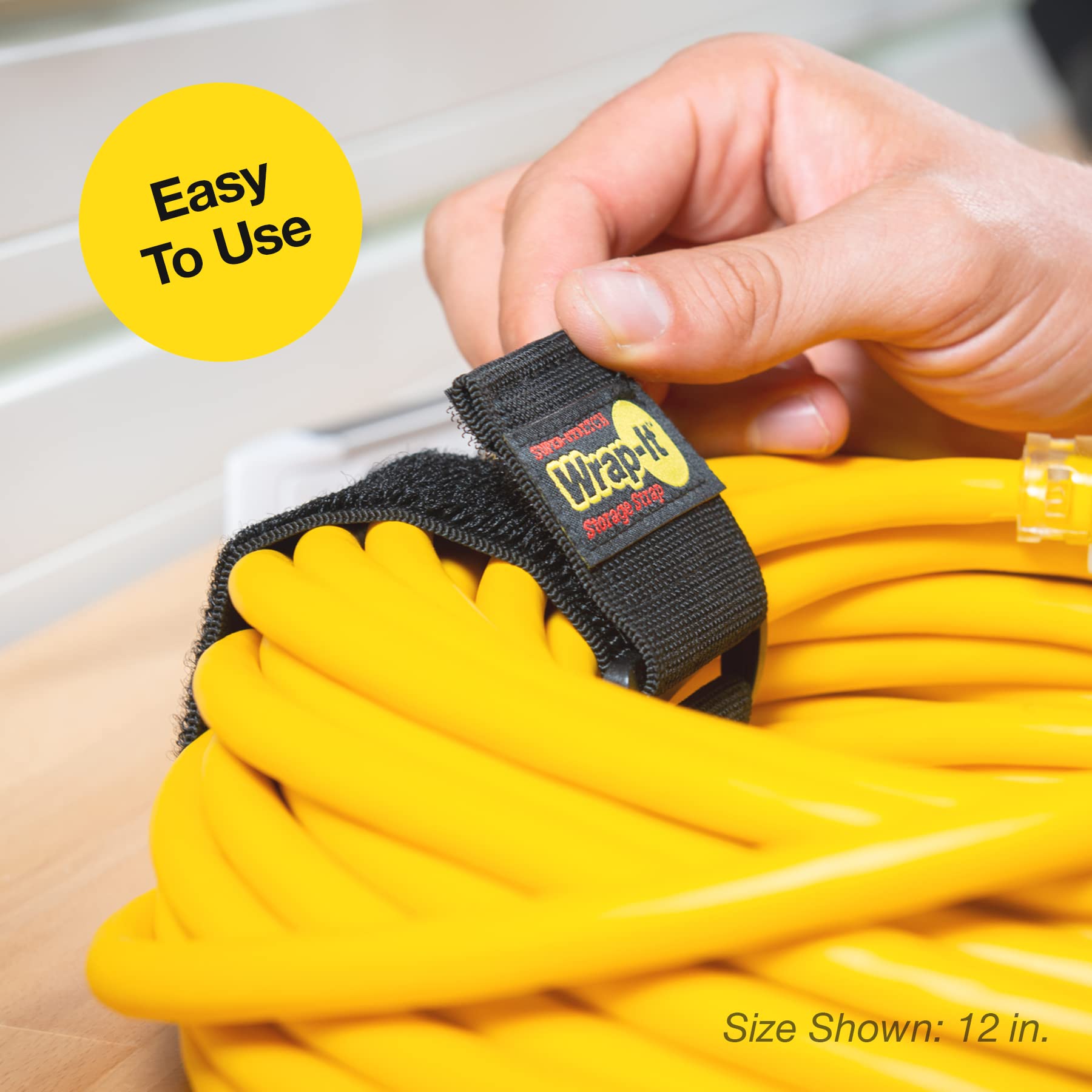 Super-Stretch Storage Straps 12-Pack - Organize Cords, Hoses & Tools