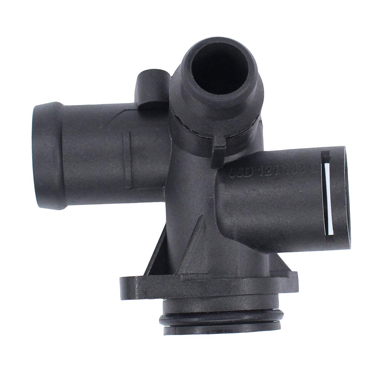 Audi A4 A4 Quattro 2005-2009 Engine Coolant Hose Flange Thermostat Housing Replacement Part - Durable Aluminum Alloy Fit for 2.0T FSI Engine (Perfect for Cooling System Repair & Maintenance)