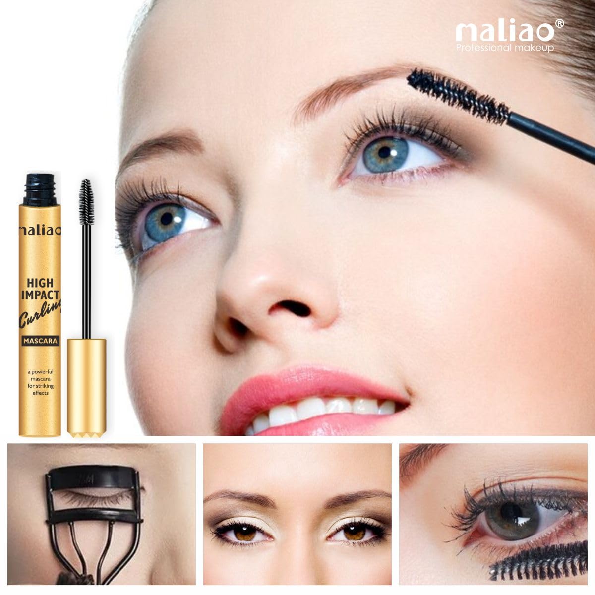 Maliao High Impact Volumizing Mascara - Lengthening & Thickening for Dramatic Lashes | Perfect for Daytime Glam & Night Out Makeup
