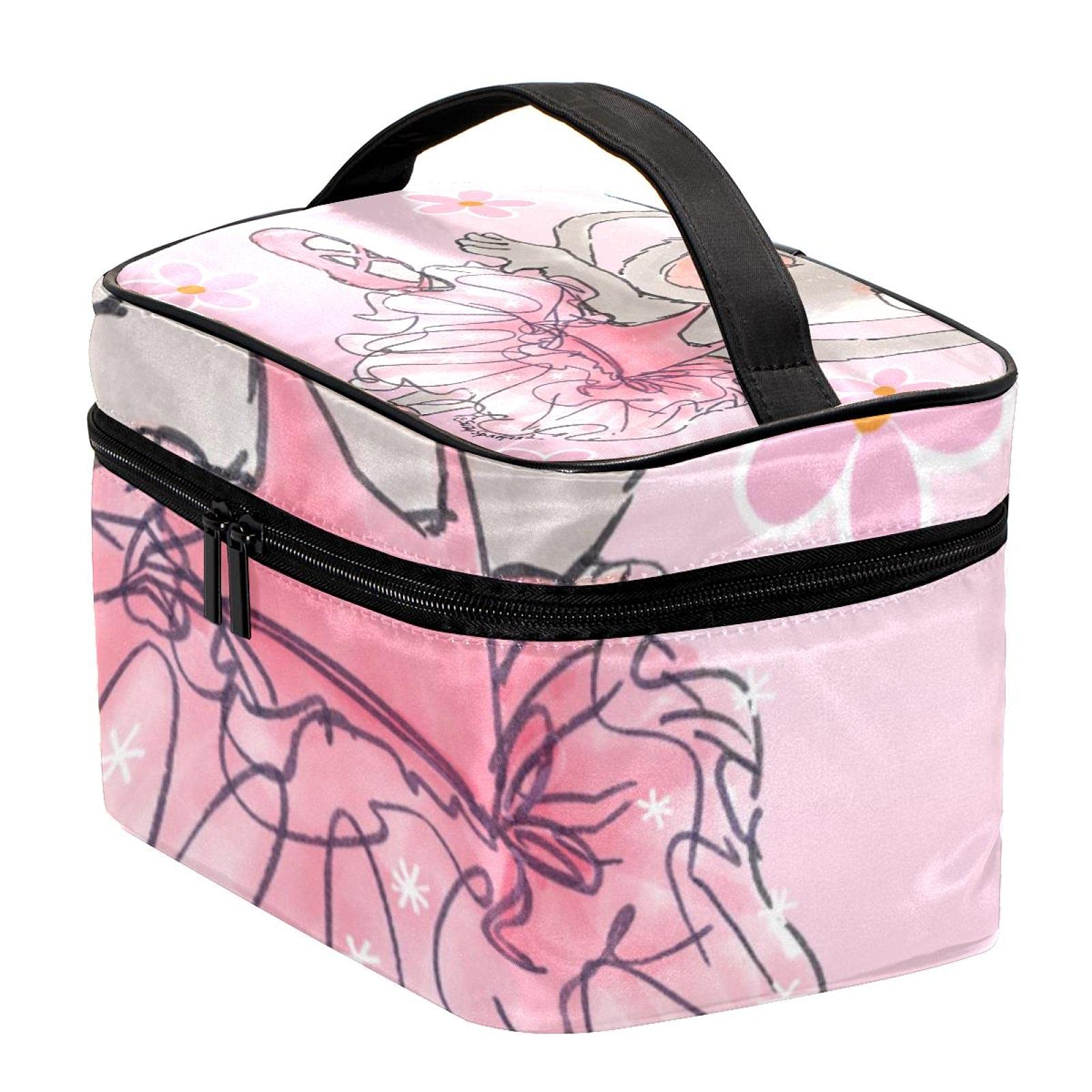 Cute Cartoon Ballet Bear Pattern Travel Makeup Bag - Large Cosmetic Organizer with Zipper for Women & Girls | Perfect for Gym, Travel & Daily Essentials Storage