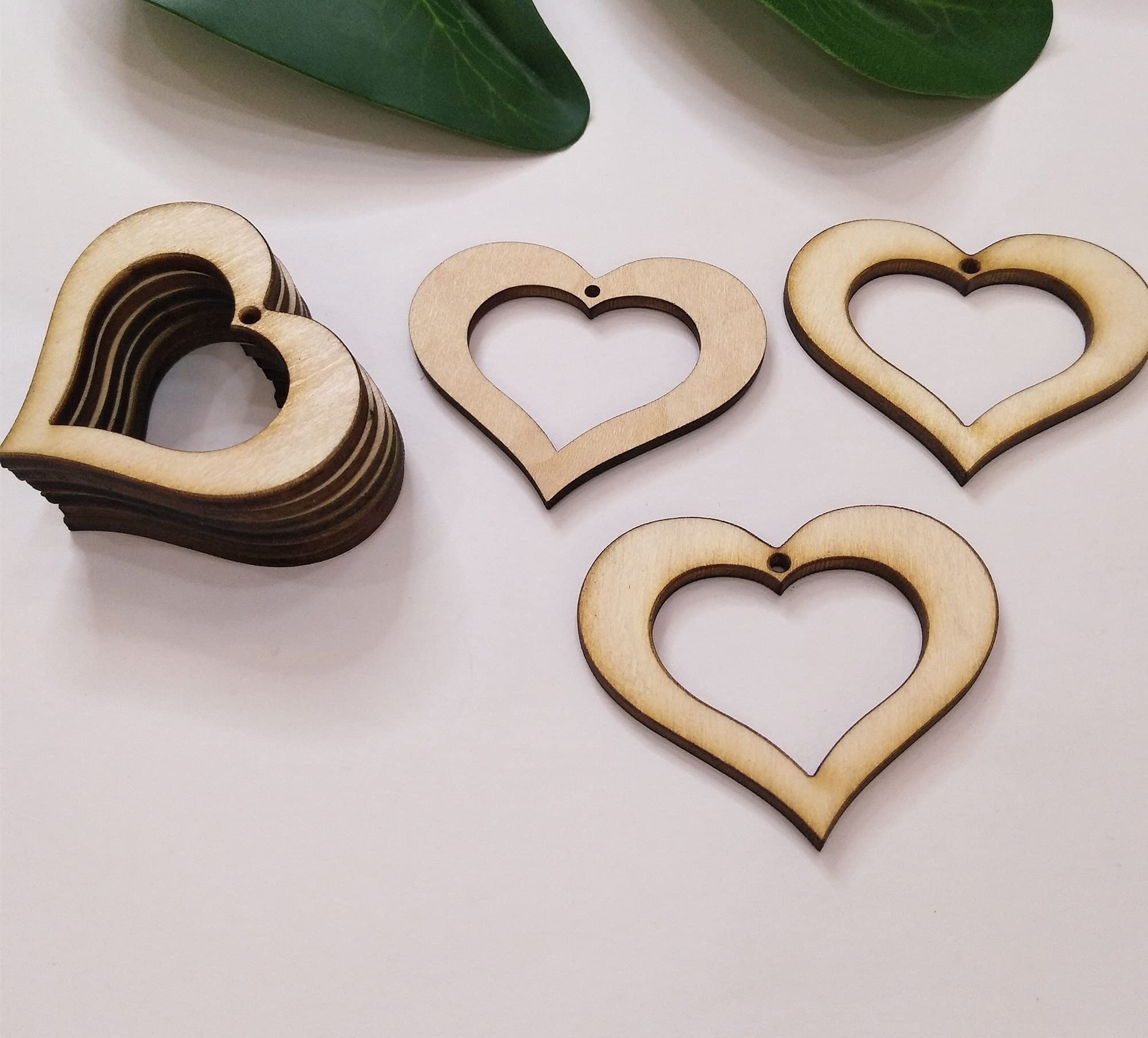 30PCS Heart Hollow Frames Wood Earring Blanks for DIY Jewelry Making - Unfinished Wood Cutouts for Dangle Earrings (2 Inch) - Perfect for Valentine's Day Crafts, Handmade Gifts, and Boho Style Accessories
