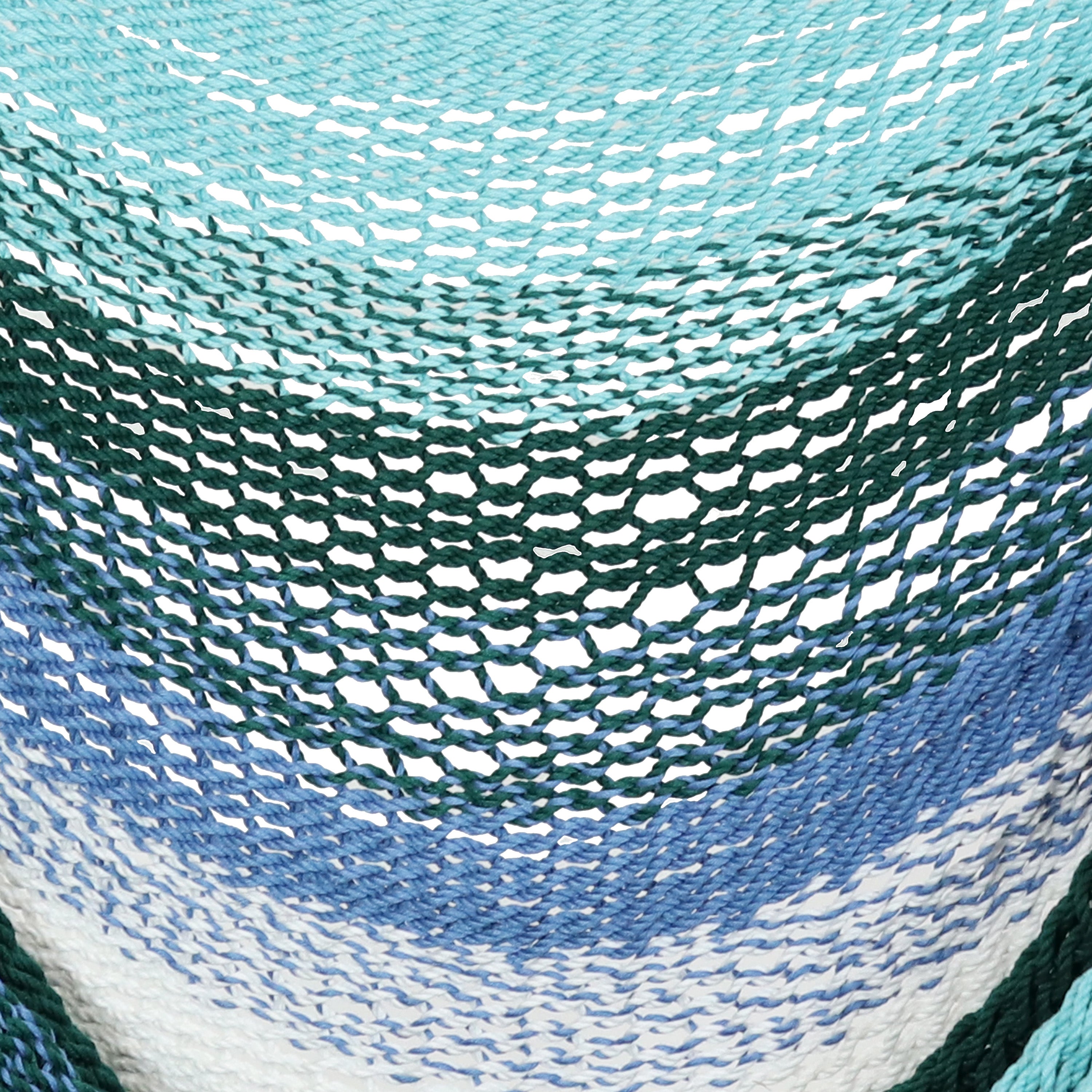 Sunnydaze Polyester Caribbean Hanging Hammock Chair - Lagoon Stripes Design for Indoor & Outdoor Relaxation - Perfect for Patio, Garden, Backyard, and Poolside Use