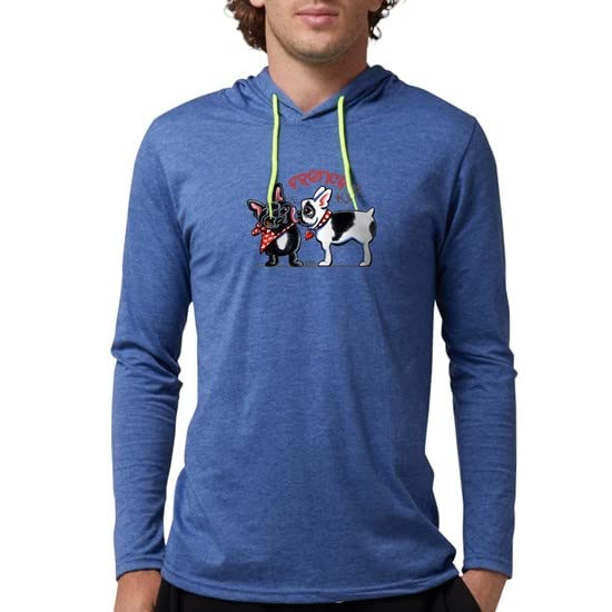 French Kiss Long Sleeve Hoodie T-Shirt for Men - Comfortable Cotton Pullover Sweatshirt - Perfect for Casual Wear, Date Nights & Romantic Gifts