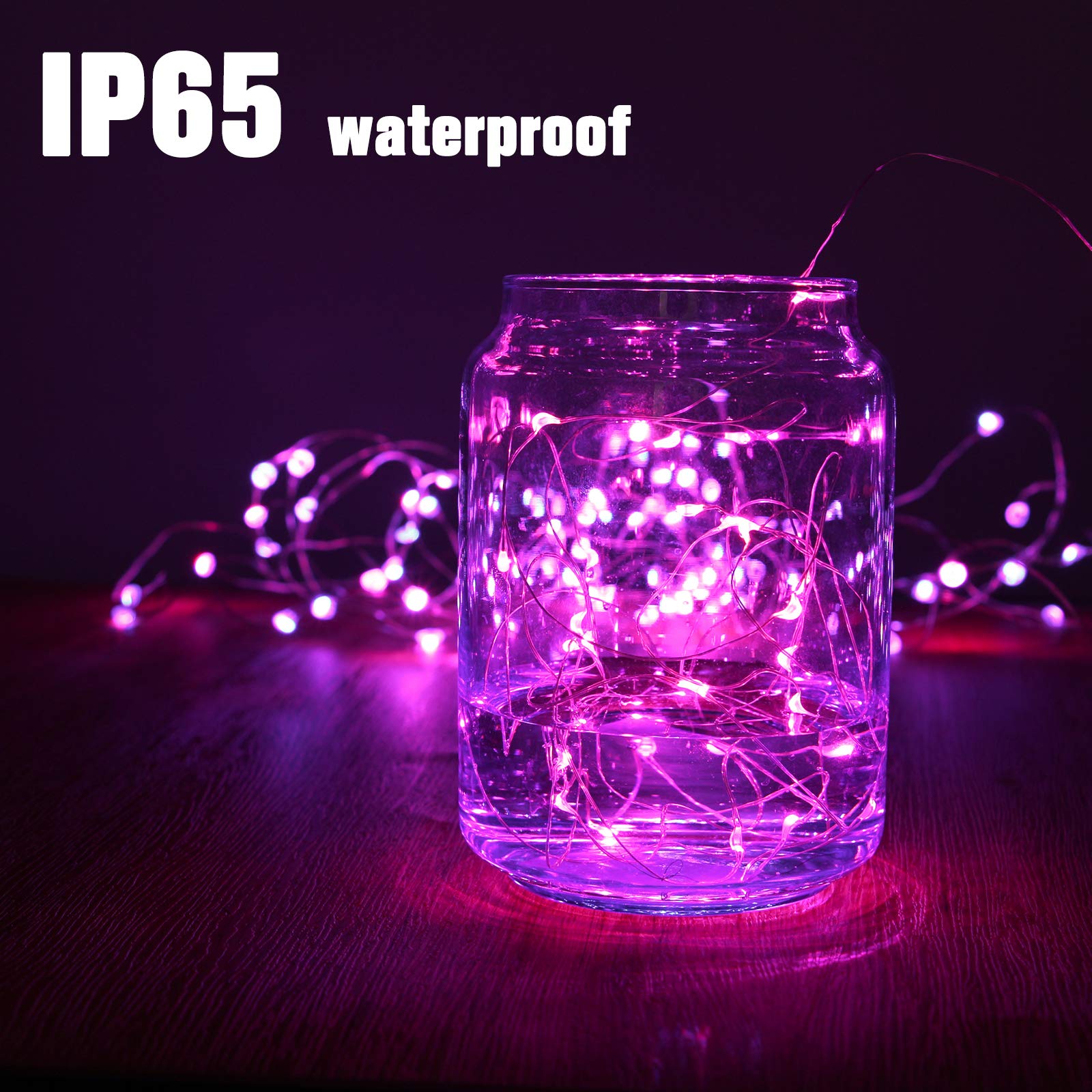 XINKAITE Waterproof LED Fairy Lights - 10FT/3M Pink Starry String Lights for Indoor Outdoor Decoration, Home Party, Christmas Holiday, Wedding & Garden Lighting