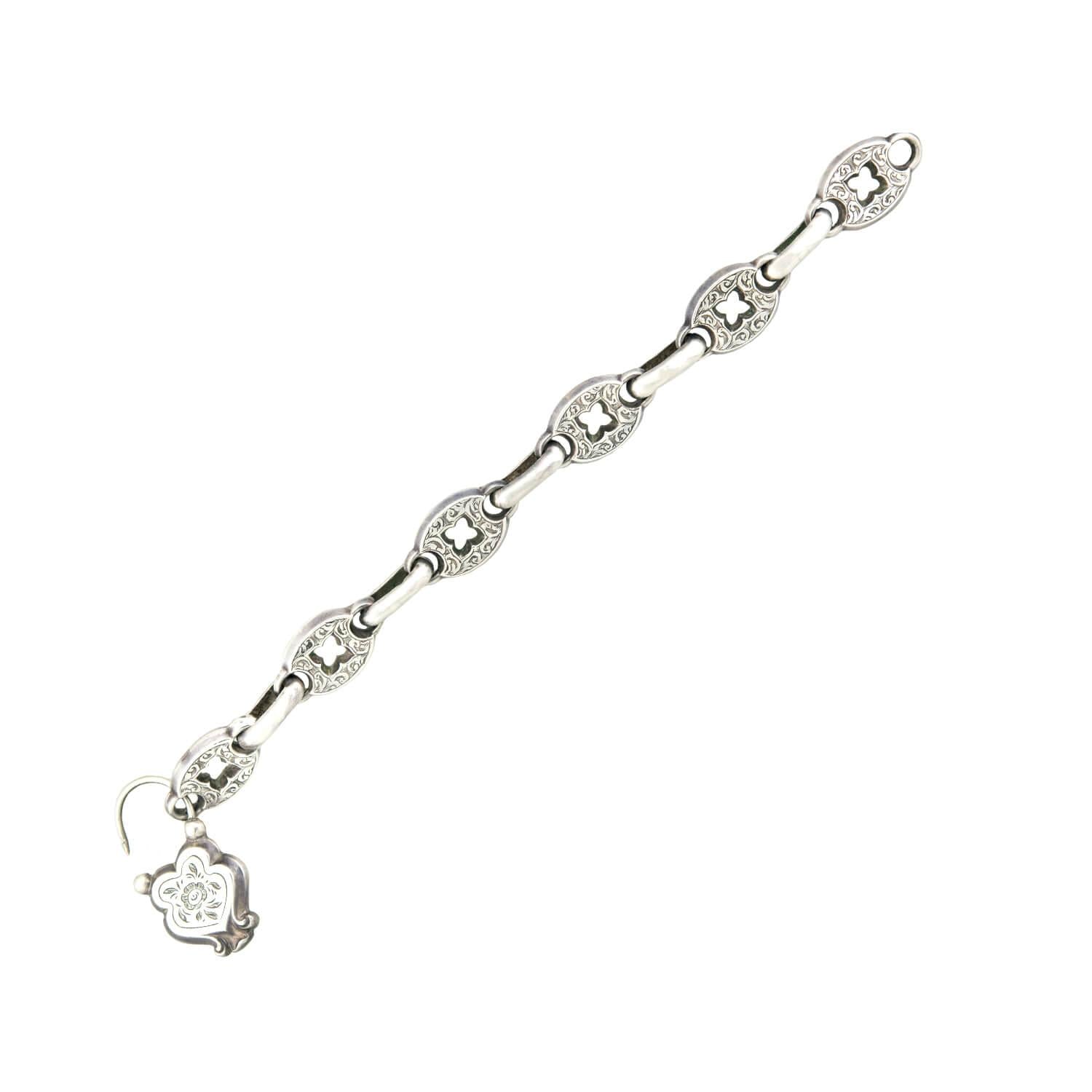 Victorian Sterling Silver Anchor Locket Bracelet for Women - Elegant Antique Jewelry Gift for Her - Perfect for Weddings, Anniversaries & Special Occasions