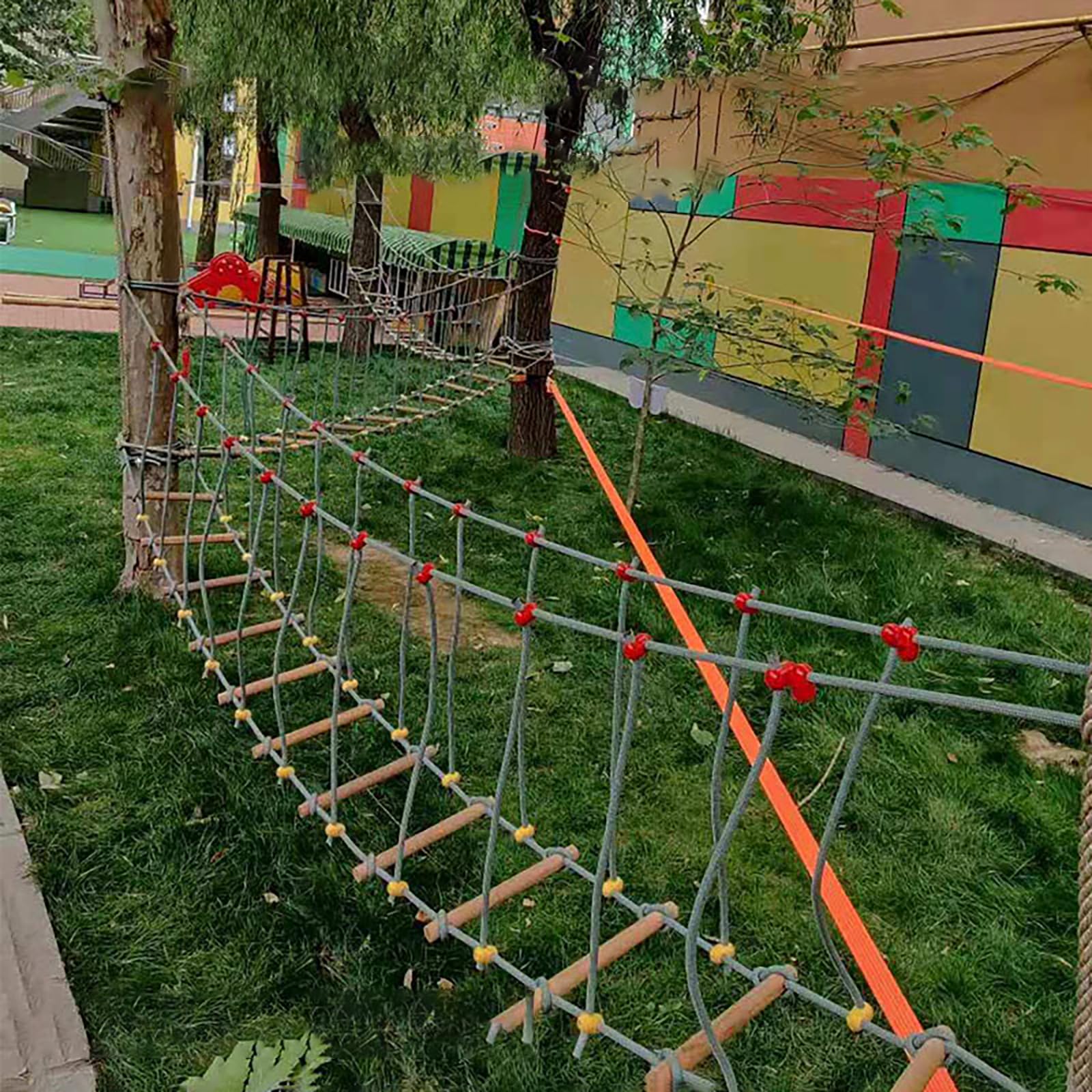 HAZEK Solid Wood Balance Bridge for Kids - 2m Outdoor Kindergarten & Playground Fitness Equipment - Climbing & Balancing Toy for Children's Sports Training | Perfect for Backyards, Parks, and School Play Areas