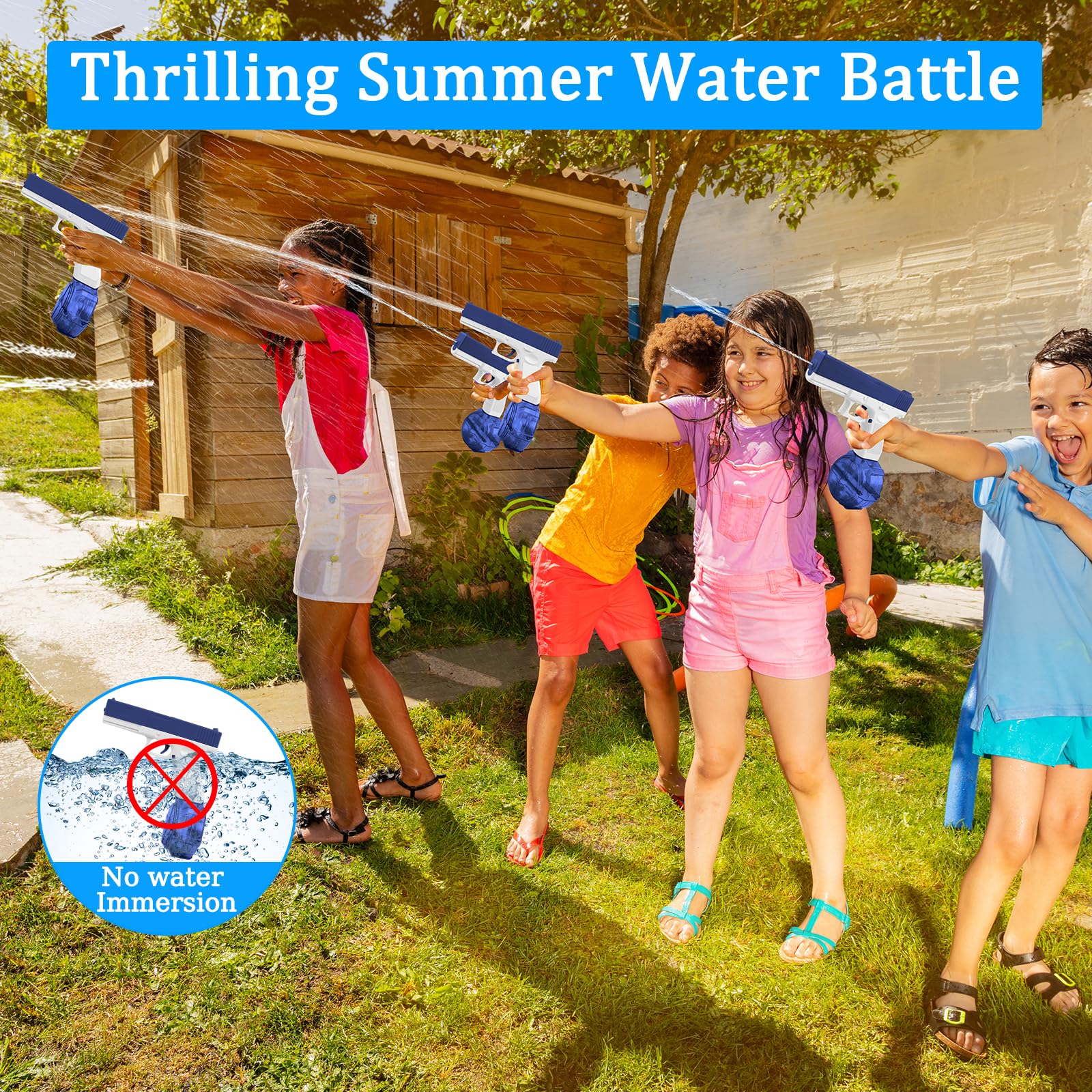 Electric Water Gun for Kids & Adults - High-Powered 32ft Long Range Water Blaster for Pool, Beach, Summer Fun | Perfect for Backyard Battles, Outdoor Games & Water Fights