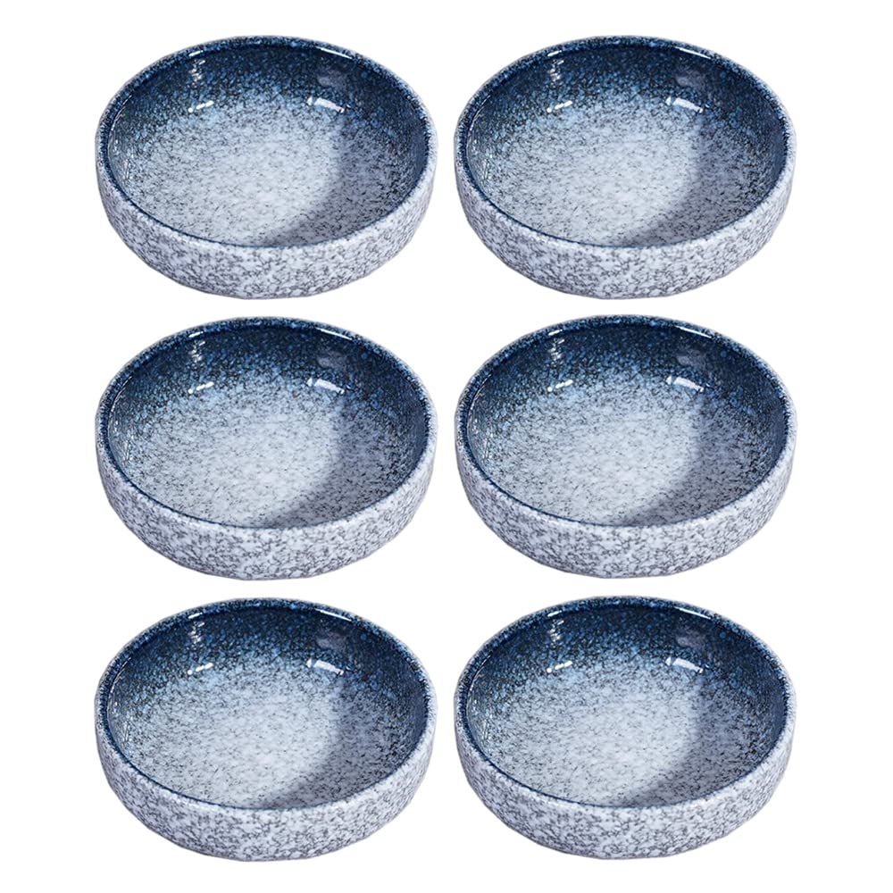Gaolinci 3.5 Inch Japanese Style Classic Porcelain Side Dish Bowls - Set of 6 Small Plates for Soy Sauce, Dipping Sauces, Seasonings, Sushi, Appetizers - Perfect for Asian Dining, Home Kitchen & Restaurant Use