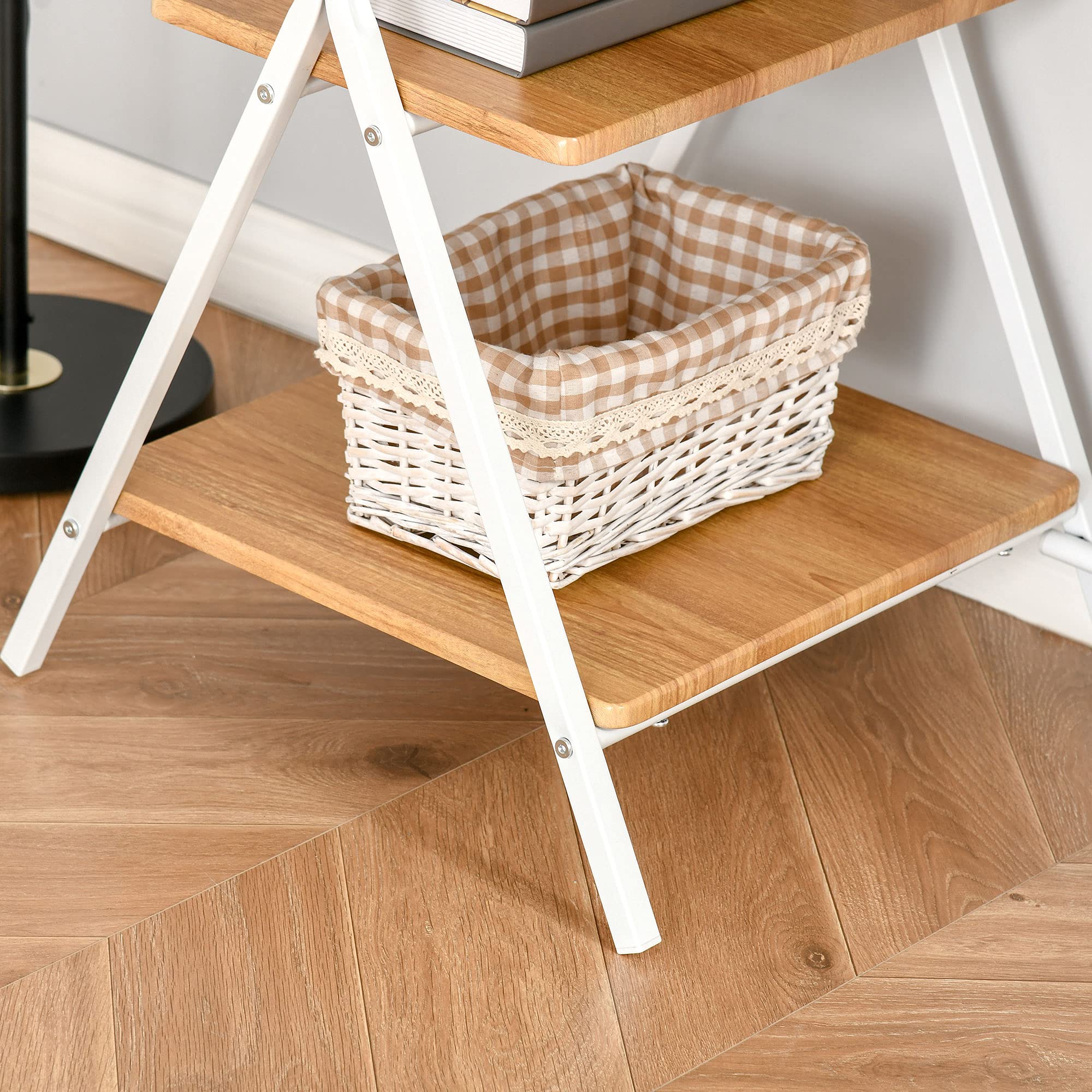 HOMCOM Computer Desk with Storage Shelves - Home Office Writing Desk, Study Workstation in Natural Wood Finish | Perfect for Small Spaces, Remote Work & Online Learning