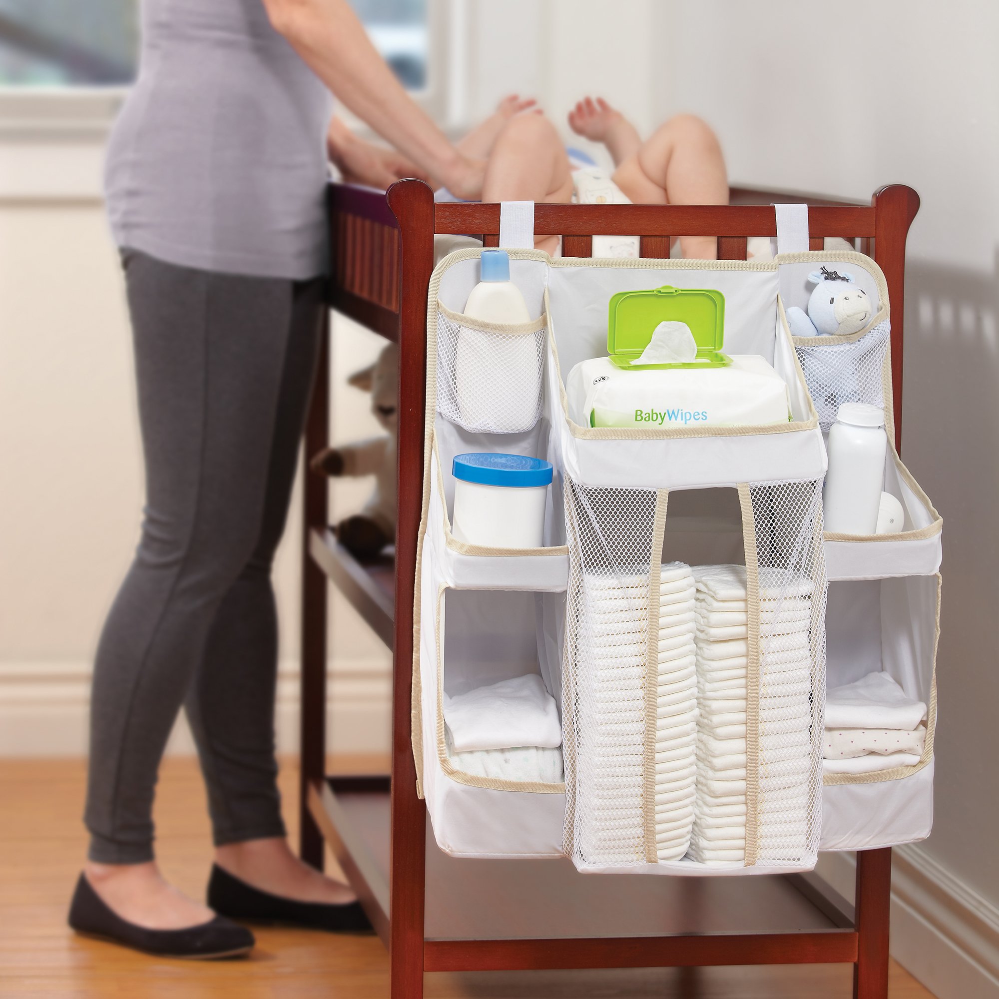 Baby Diaper Caddy Organizer - Portable Nursery Storage for Diapers, Wipes & Essentials - Perfect for Nursery, Baby Shower Gifts & On-the-Go Parents