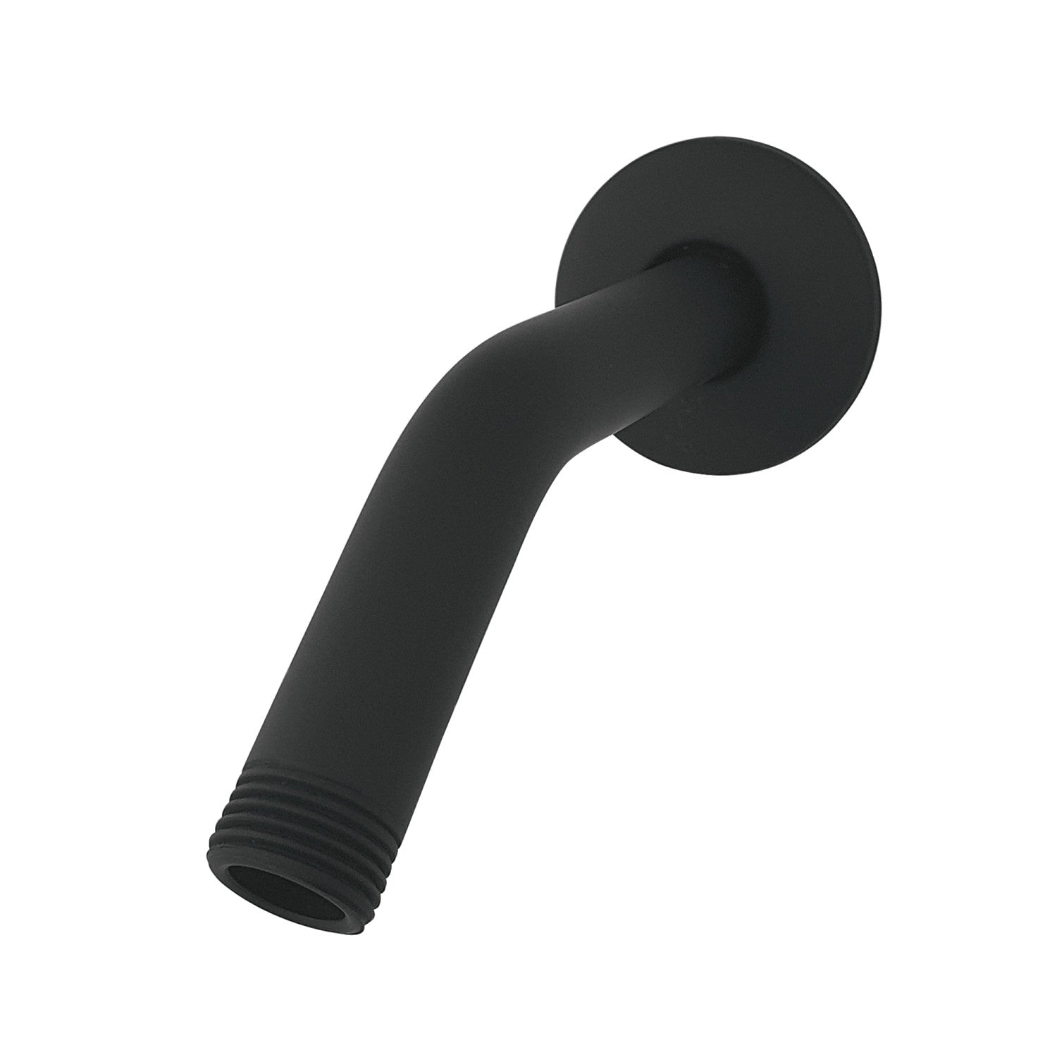 AquaElements K155K0 6 Inch Matte Black Shower Arm with Round Flange - Perfect for Modern Bathroom Renovations & Shower Upgrades