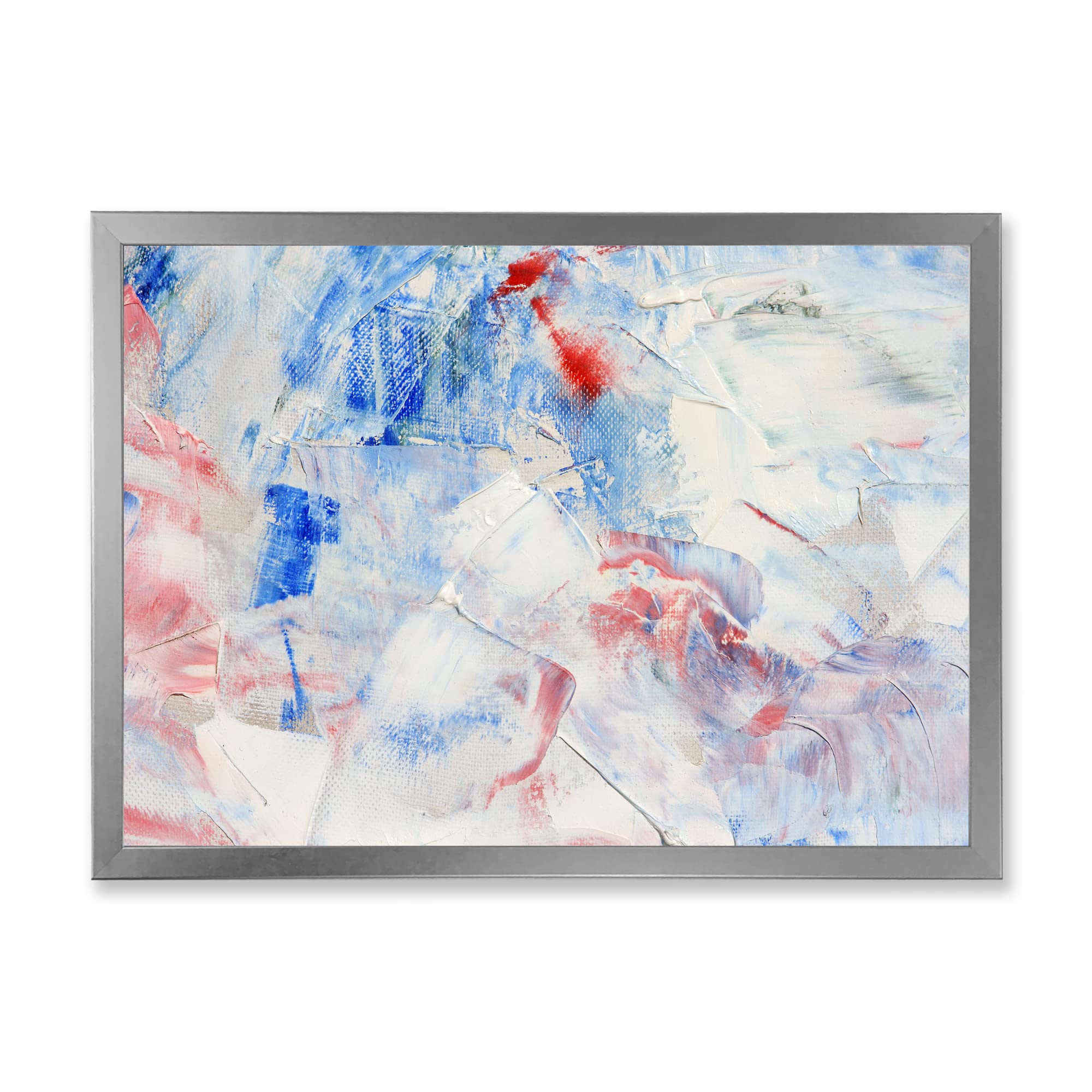 Blue Abstract Composition Modern Framed Wall Art - Contemporary Canvas Painting for Living Room, Bedroom & Office Decor - Perfect Gift for Housewarming & Interior Design