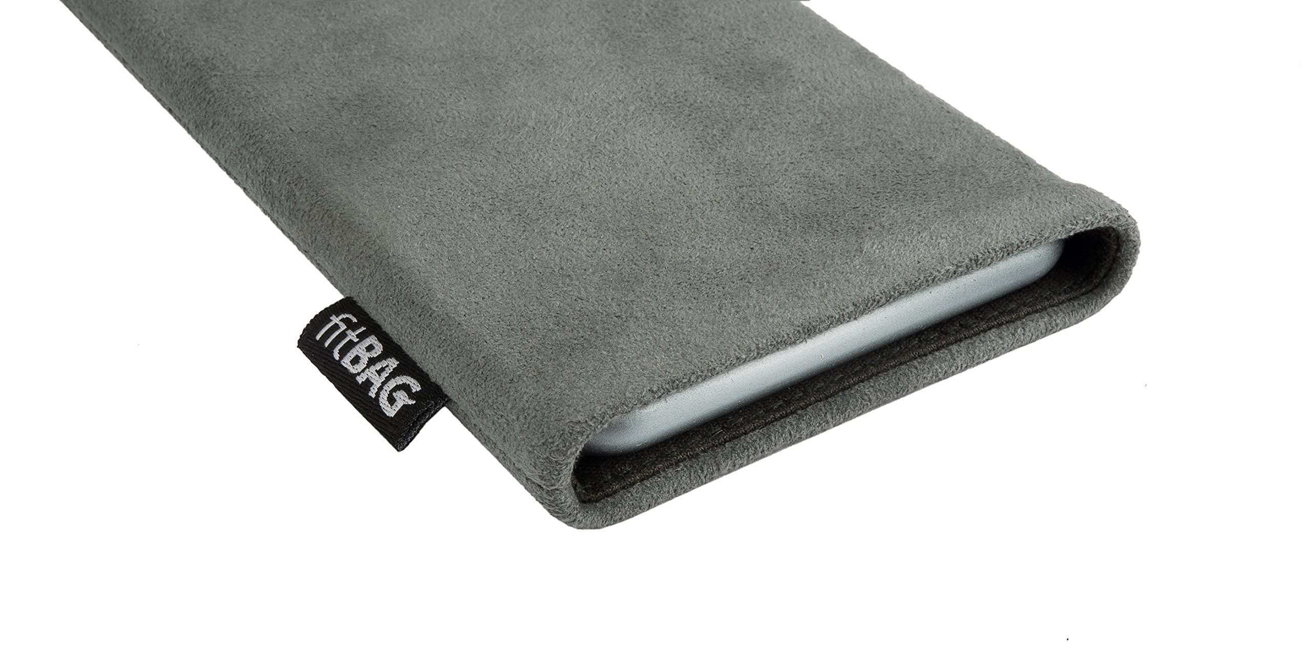 Premium Gray Custom Fit Sleeve Case for Apple iPhone 11 Pro Max - German Made Genuine Alcantara Cover with Microfiber Lining for Screen Protection | Perfect for Business Professionals & Travelers