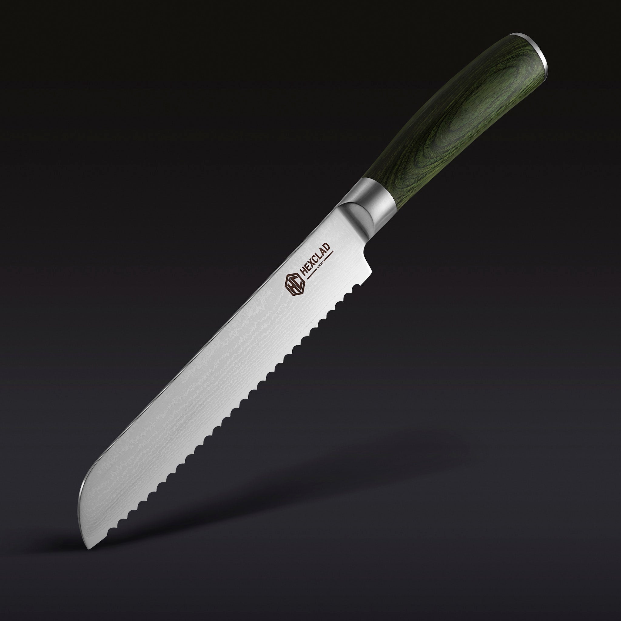 Premium Damascus Steel 20cm Serrated Bread Knife - Professional Chef Grade for Slicing Bread, Cake, and Pastries - Perfect for Home Kitchens, Bakeries, and Restaurants