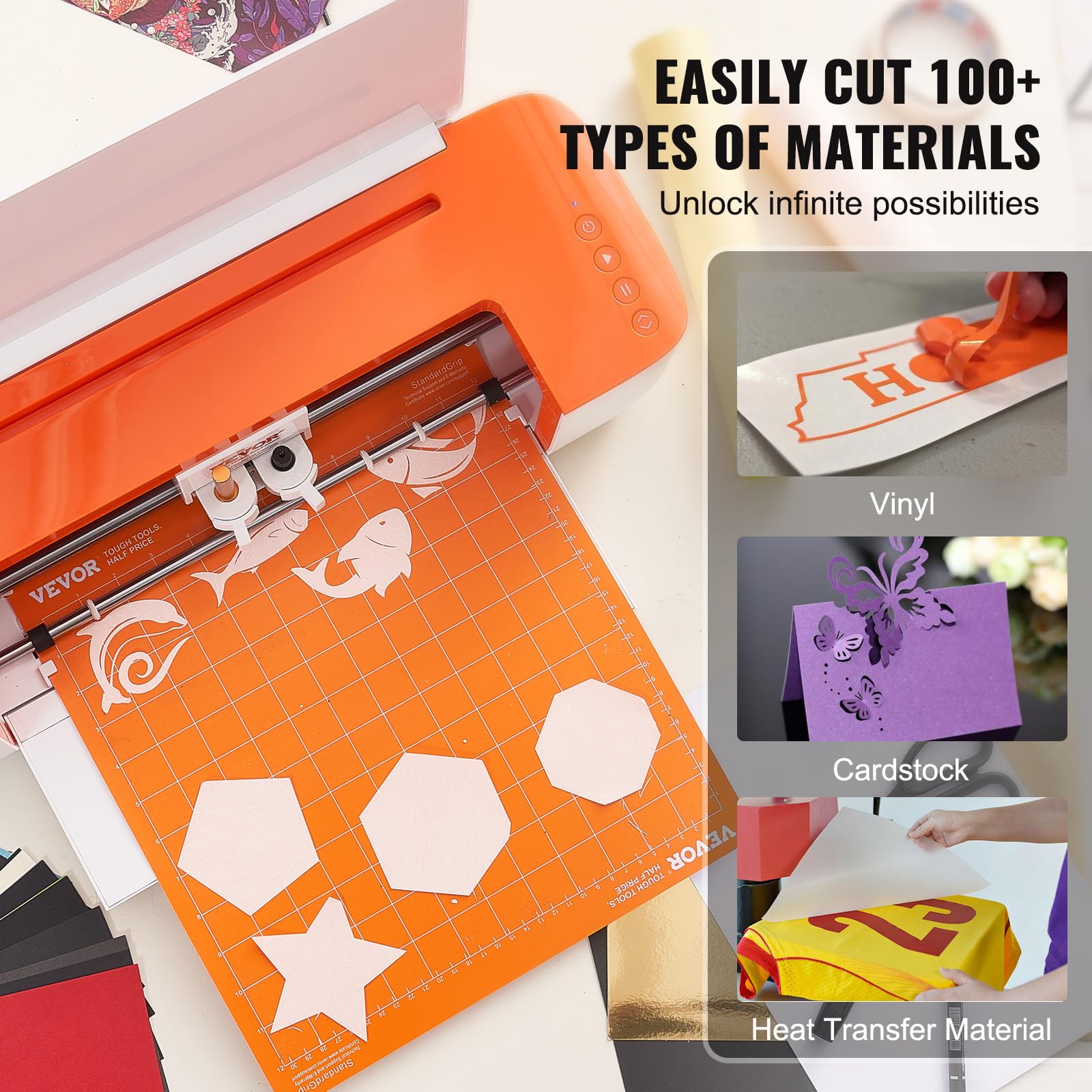 VEVOR Bluetooth Vinyl Cutter Machine - Compatible with iOS, Mac, Android & Windows - DIY Cutting Plotter with Massive Design Templates - Perfect for Custom Cards, Home Decor, Sign Making & Craft Projects