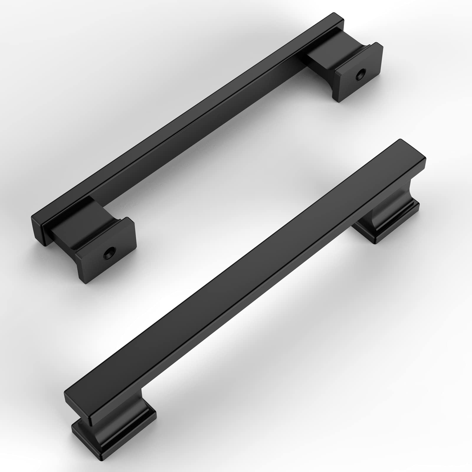 Amerdeco 20 Pack Matte Black Cabinet Pulls 5 Inch (128mm) Hole Centers - Modern Kitchen Cabinet Handles & Drawer Pulls for Cabinets, Cupboards, Dressers & Furniture Hardware - Perfect for Home Renovation & DIY Projects