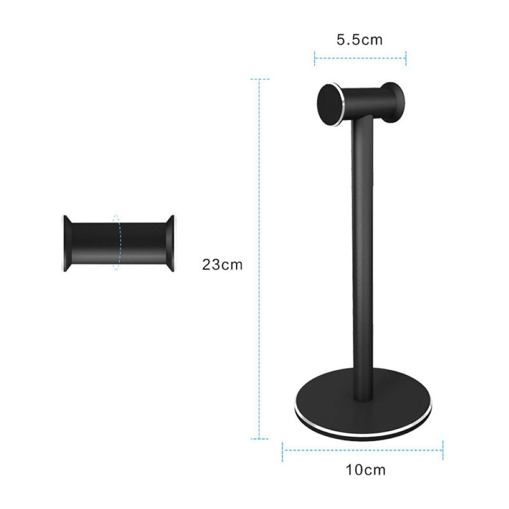 Premium Aluminum Alloy Headphone Stand - Universal Anti-Slip Headset Holder & Storage Rack for Gaming, Office, and Home Use (Black)