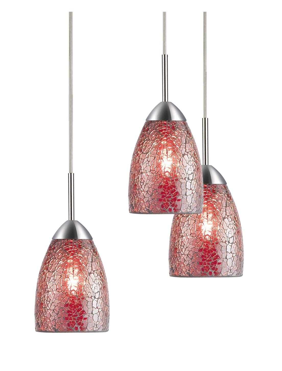 13228STN-M20RDD Modern Chandelier Light Fixture in Satin Nickel Finish - Elegant Ceiling Lighting for Dining Room, Bedroom, or Living Room Decor