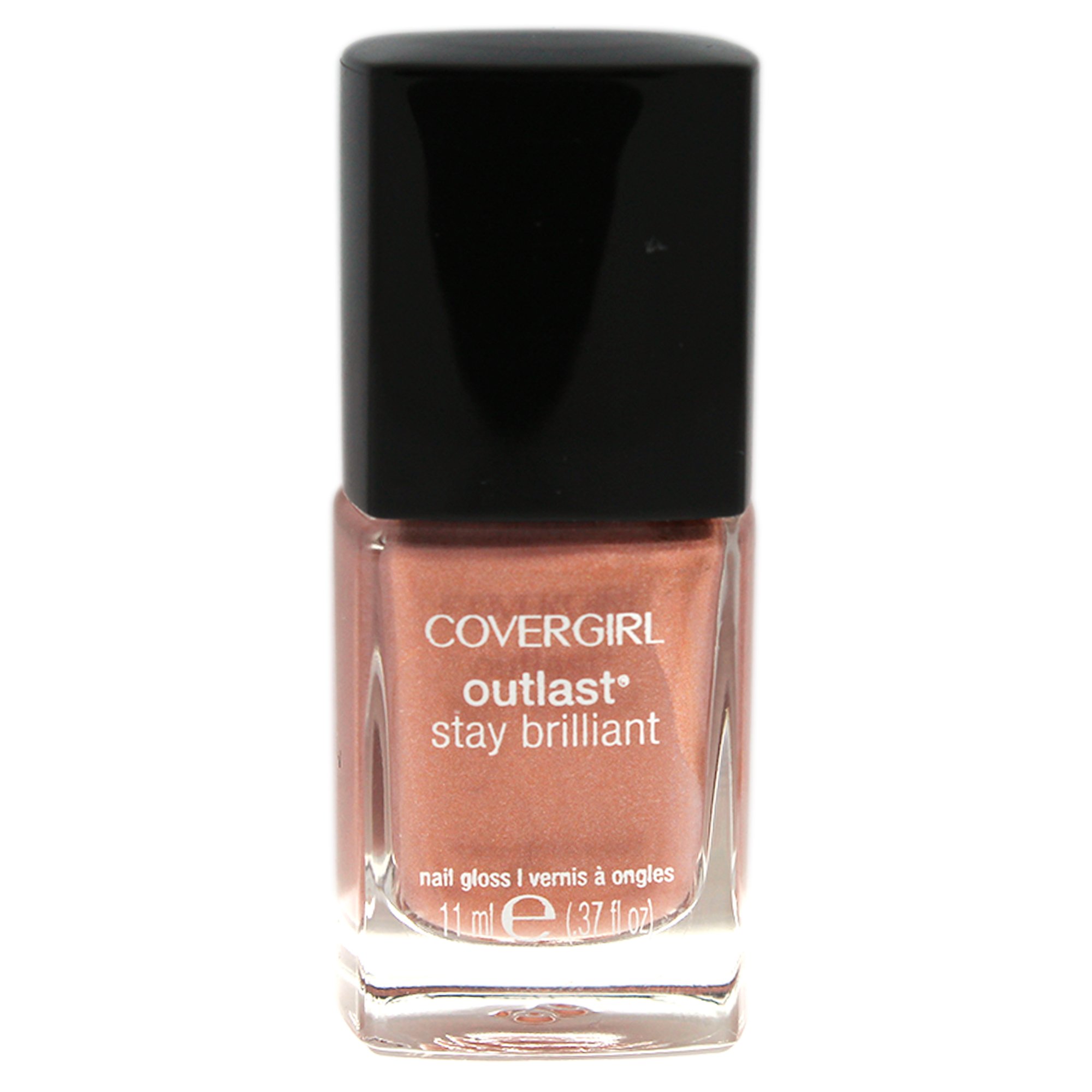 CoverGirl Outlast Stay Brilliant Nail Gloss - Long Lasting Rose Gold Nail Polish (0.37 oz) for Manicures, Pedicures & Special Occasions