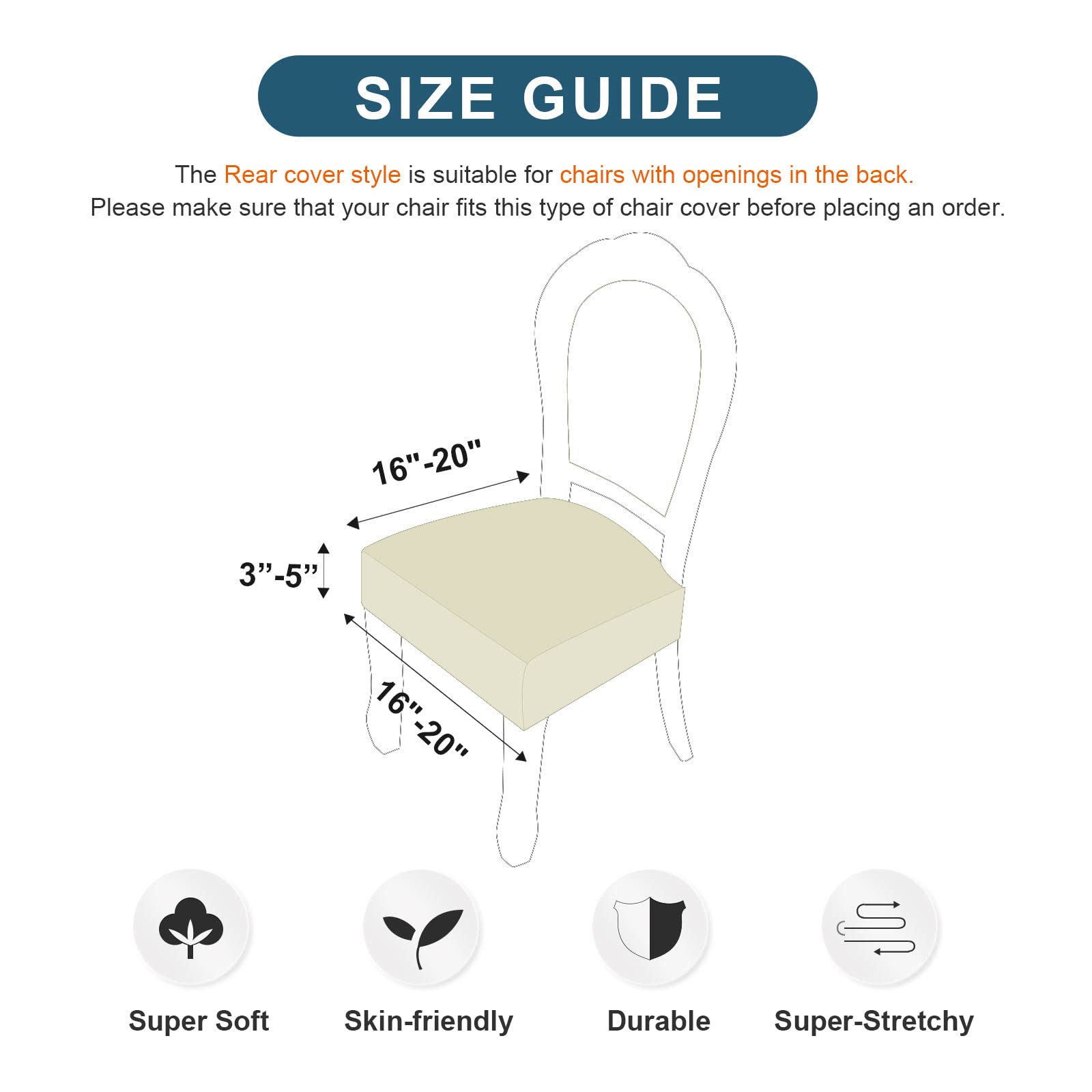 Waterproof Dining Chair Covers (4-Pack, White) - Spill Protection for Family Meals