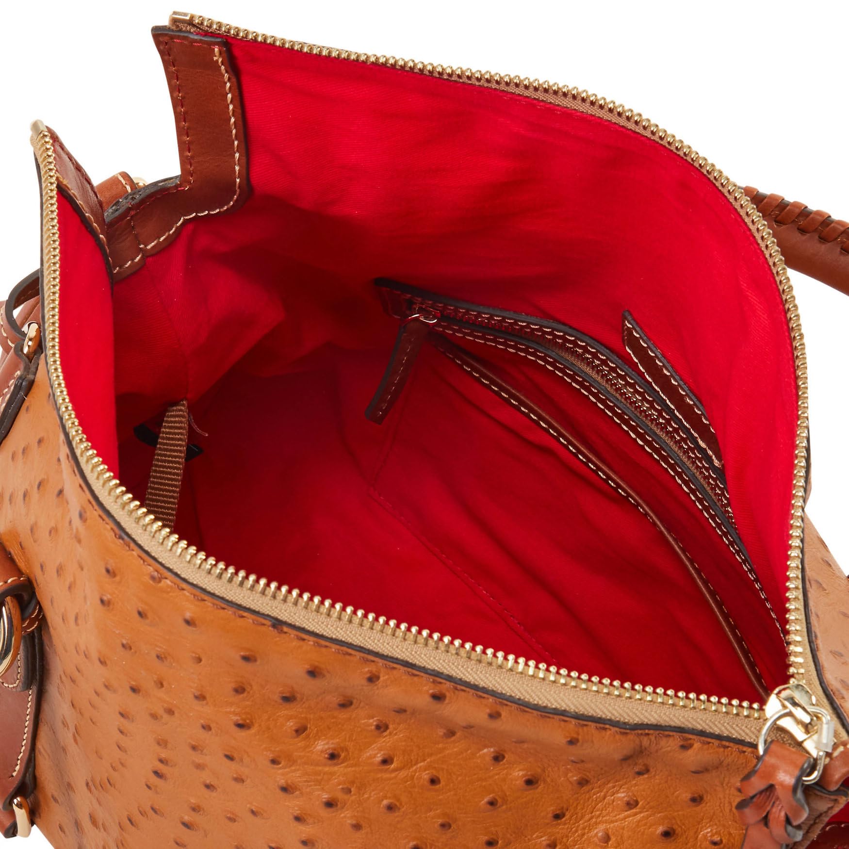 Dooney & Bourke Women's Large Ostrich Leather Satchel Handbag with Removable Crossbody Strap - Fashionable Work Tote & Travel Purse for Business, Office & Daily Use