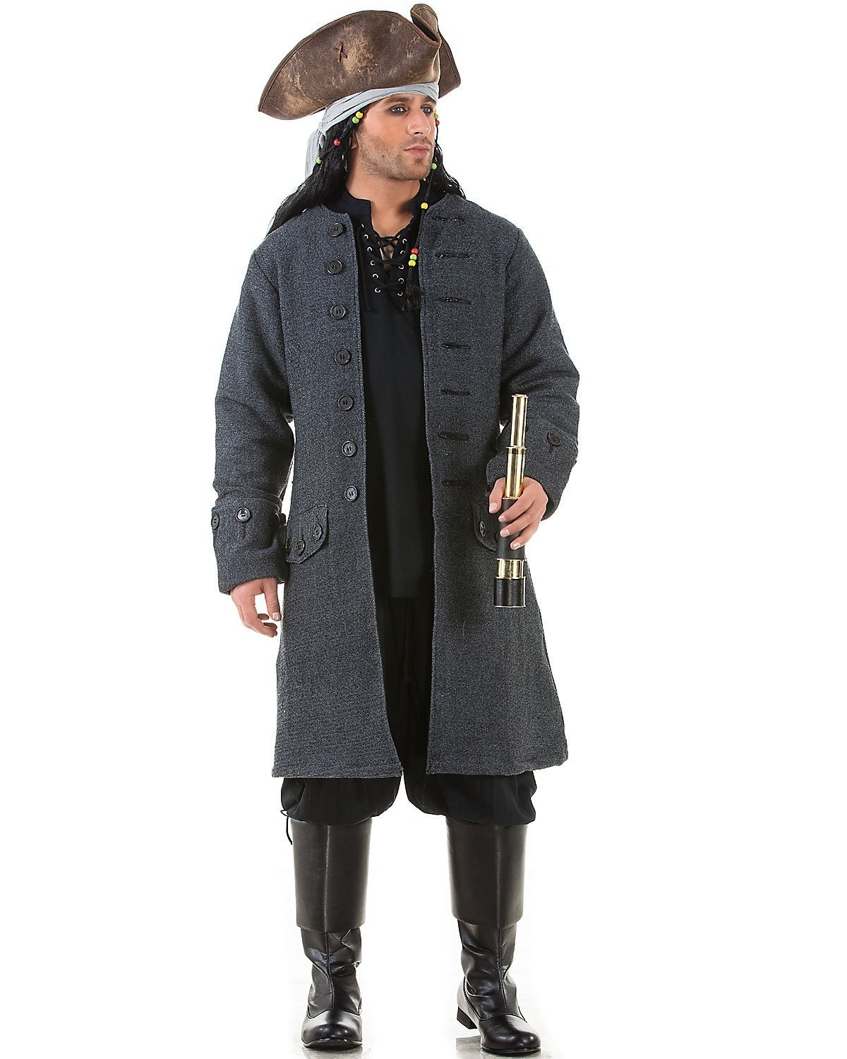 Jack Sparrow Pirate Costume Coat for Men - Renaissance & Medieval Halloween Outfit, Cosplay, Themed Parties & Costume Events