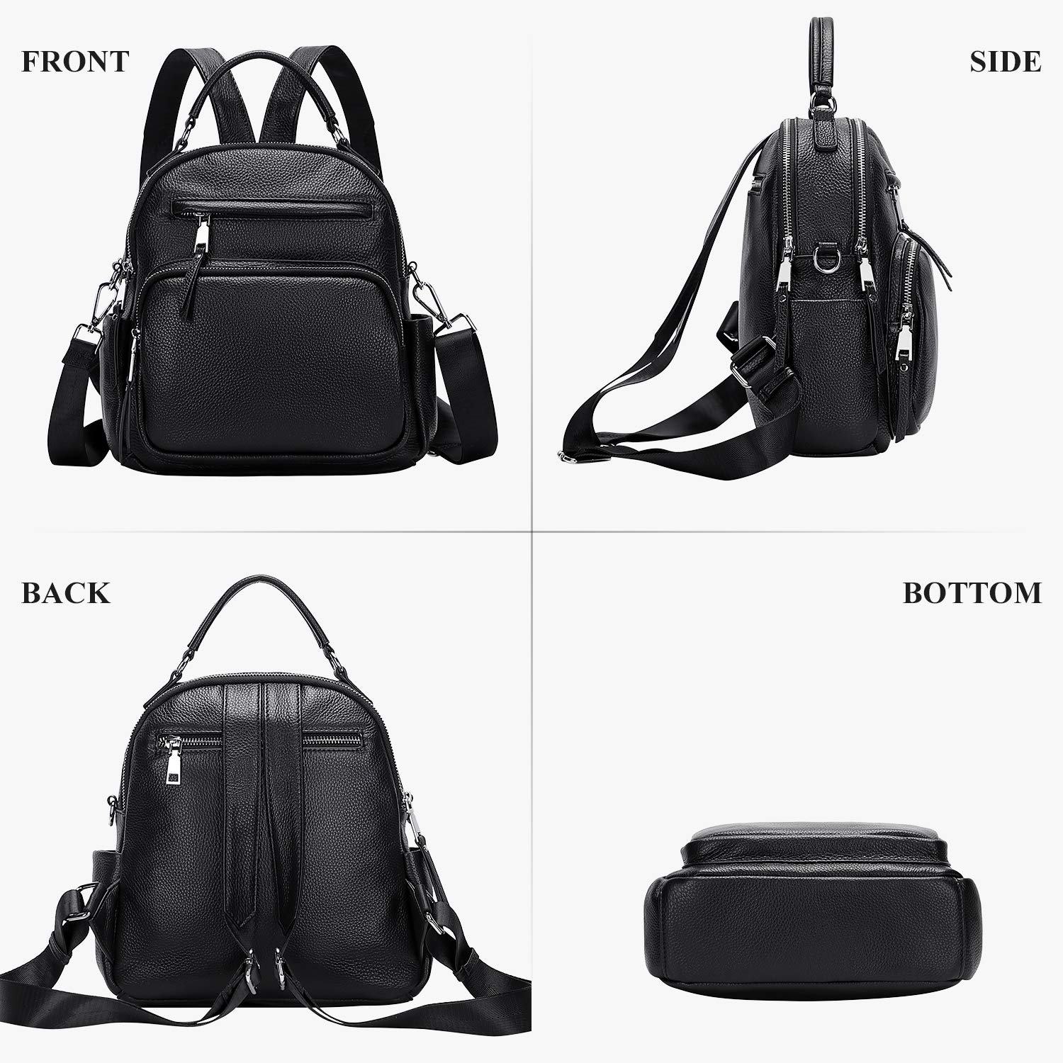 ALTOSY Genuine Leather Backpack for Women - Small Convertible Backpack Purse, 4-in-1 Shoulder Bag for Work, Travel & Daily Use | Durable & Stylish Ladies Handbag